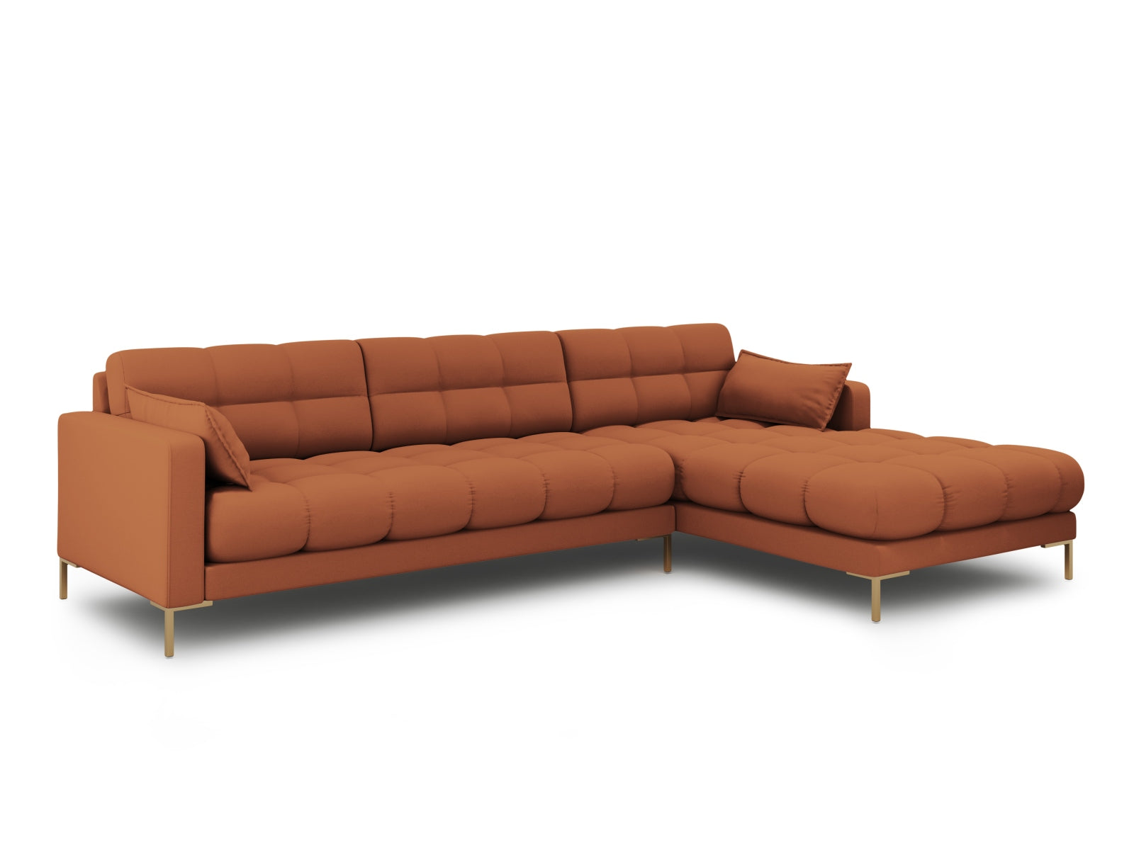 Mamaia Ecksofa rechts 5 Sitzer in Brick/Gold präsentiert im Onlineshop von KAQTU Design AG. Ecksofa rechts ist von Micadoni