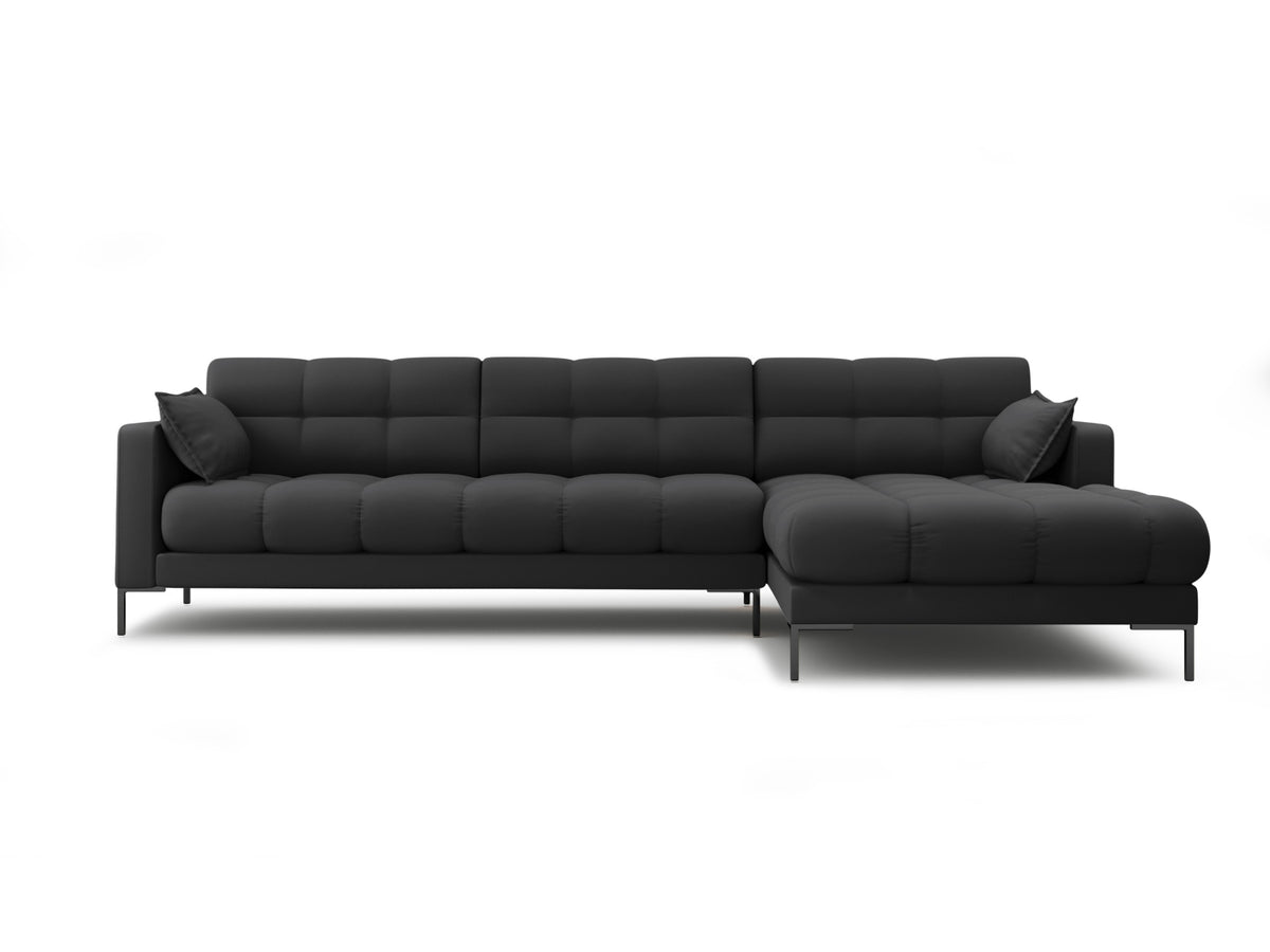 Mamaia Ecksofa rechts 5 Sitzer in Dark Grey/Schwarz-Neve präsentiert im Onlineshop von KAQTU Design AG. L-Sofa rechts ist von Micadoni