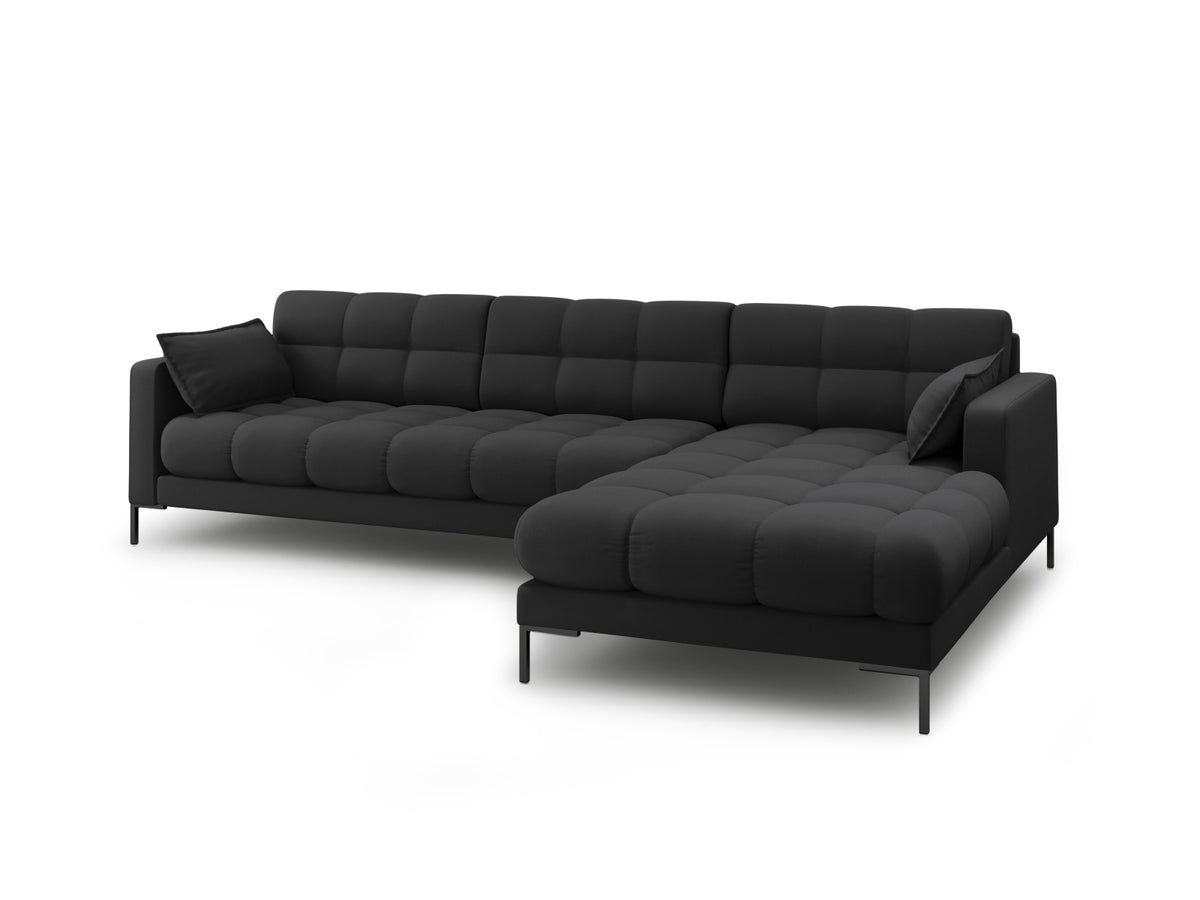 Mamaia Ecksofa rechts 5 Sitzer in Dark Grey/Schwarz-Neve präsentiert im Onlineshop von KAQTU Design AG. L-Sofa rechts ist von Micadoni