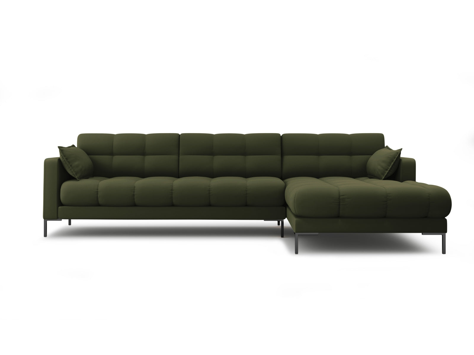 Mamaia Ecksofa rechts 5 Sitzer in Green/Schwarz-Neve präsentiert im Onlineshop von KAQTU Design AG. L-Sofa rechts ist von Micadoni