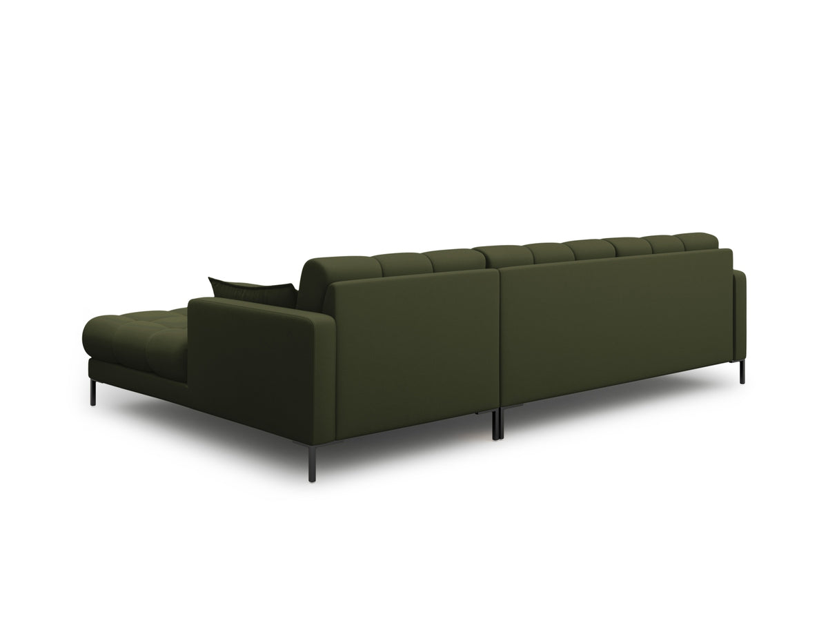 Mamaia Ecksofa rechts 5 Sitzer in Green/Schwarz-Neve präsentiert im Onlineshop von KAQTU Design AG. L-Sofa rechts ist von Micadoni