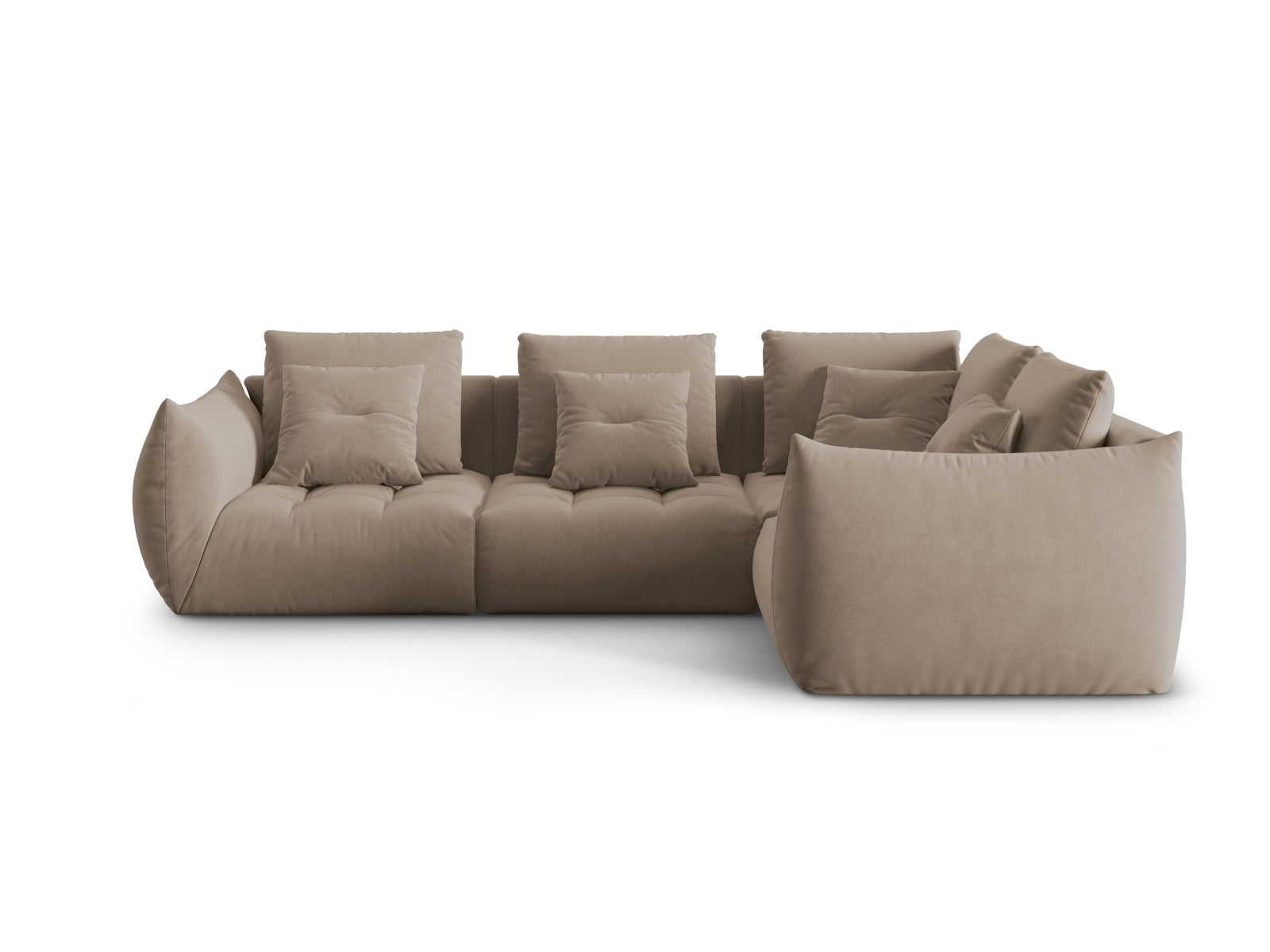 Bloom Velour Modular Ecksofa rechts 3 Sitzer in Light Brown präsentiert im Onlineshop von KAQTU Design AG. Ecksofa rechts ist von Micadoni