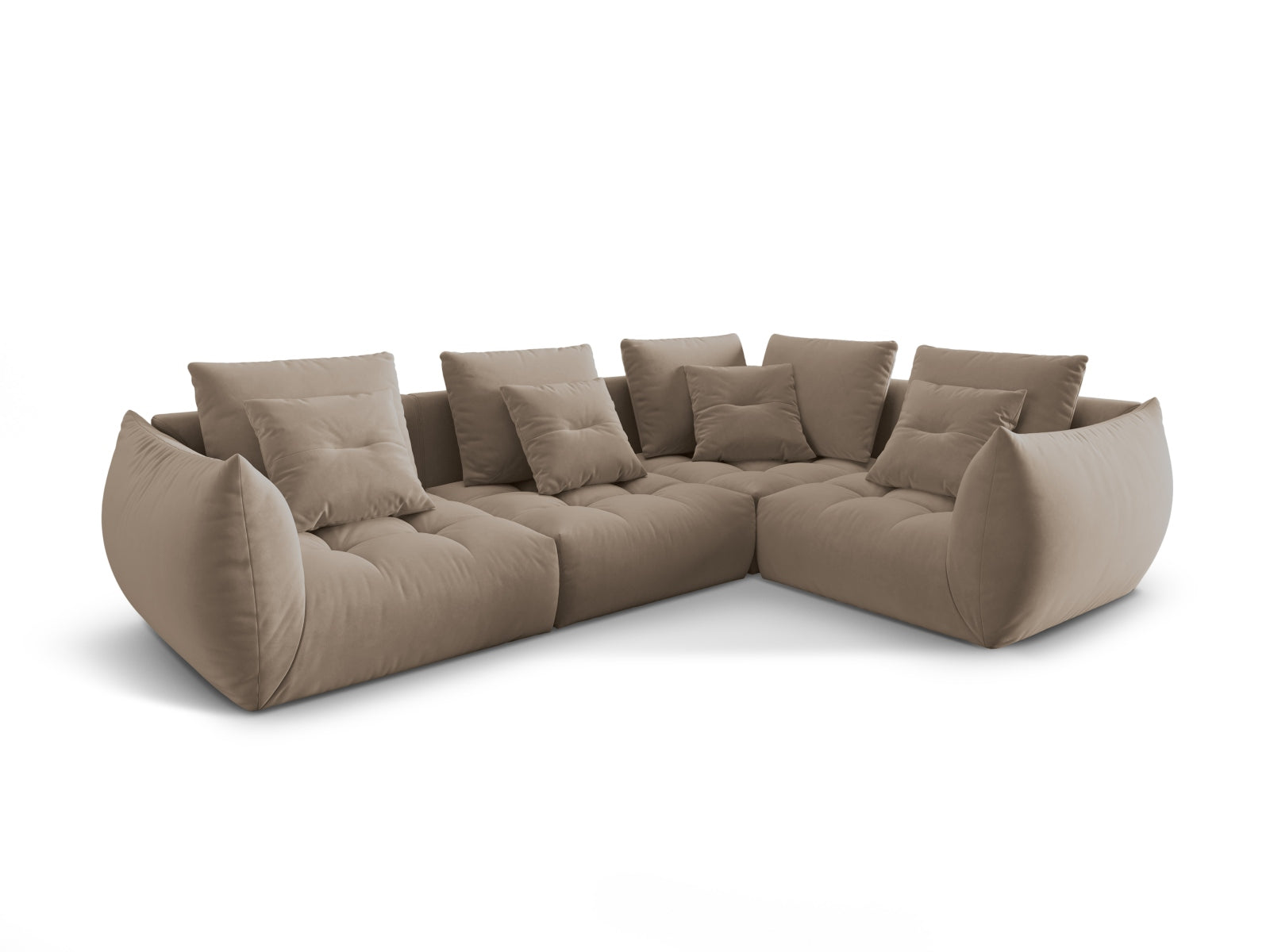 Entdecken Sie das elegante Bloom Velour Modular Ecksofa rechts von Micadoni – ein 3-Sitzer im trendigen Boho-Stil, ideal für Ihr Zuhause. Wählen Sie aus zahlreichen Farben!