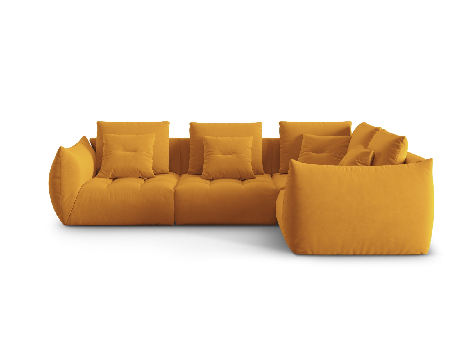 Bloom Velour Modular Ecksofa rechts 3 Sitzer in Yellow präsentiert im Onlineshop von KAQTU Design AG. Ecksofa rechts ist von Micadoni