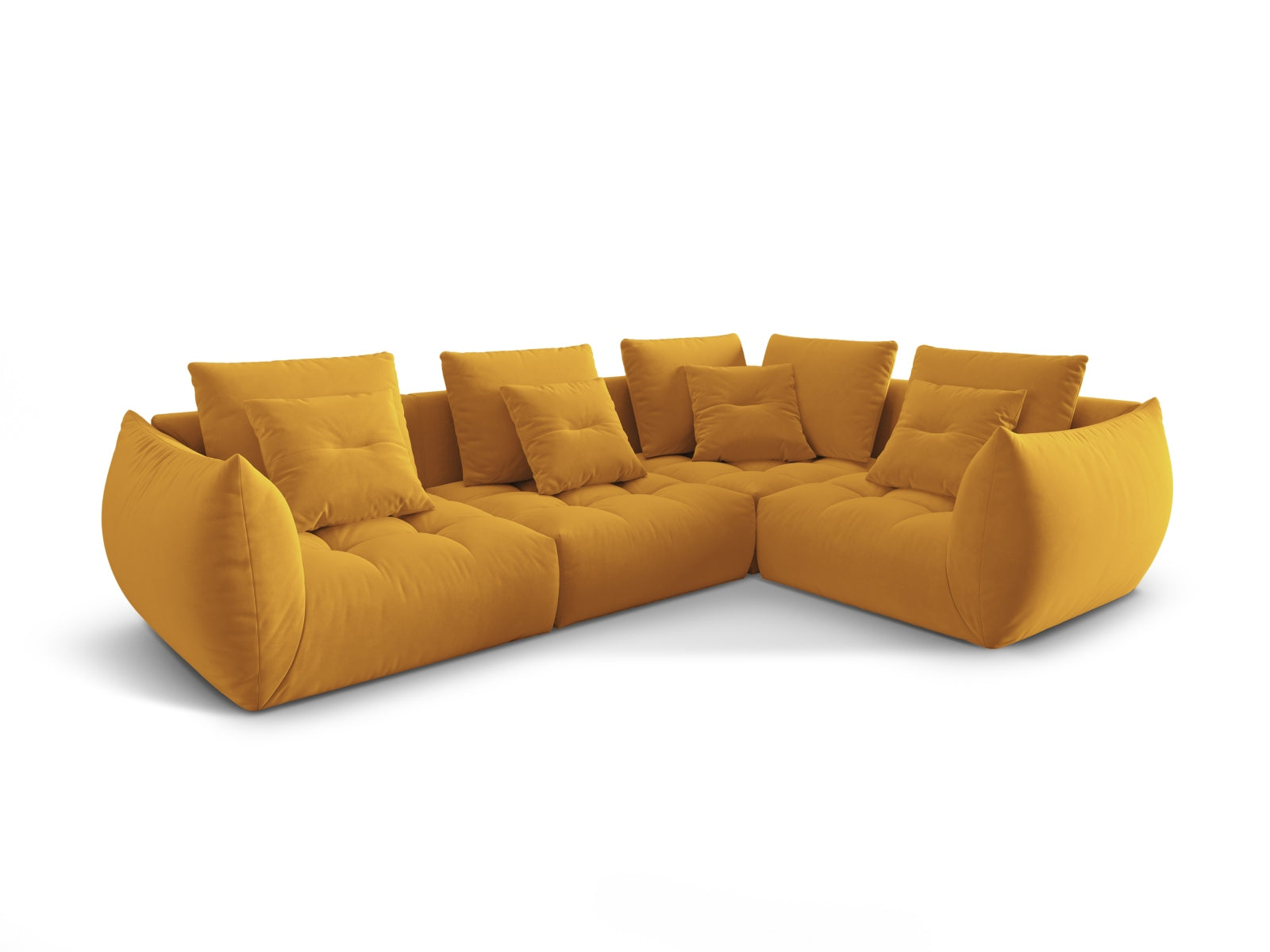 Entdecken Sie das elegante Bloom Velour Modular Ecksofa rechts von Micadoni – ein 3-Sitzer im trendigen Boho-Stil, ideal für Ihr Zuhause. Wählen Sie aus zahlreichen Farben!