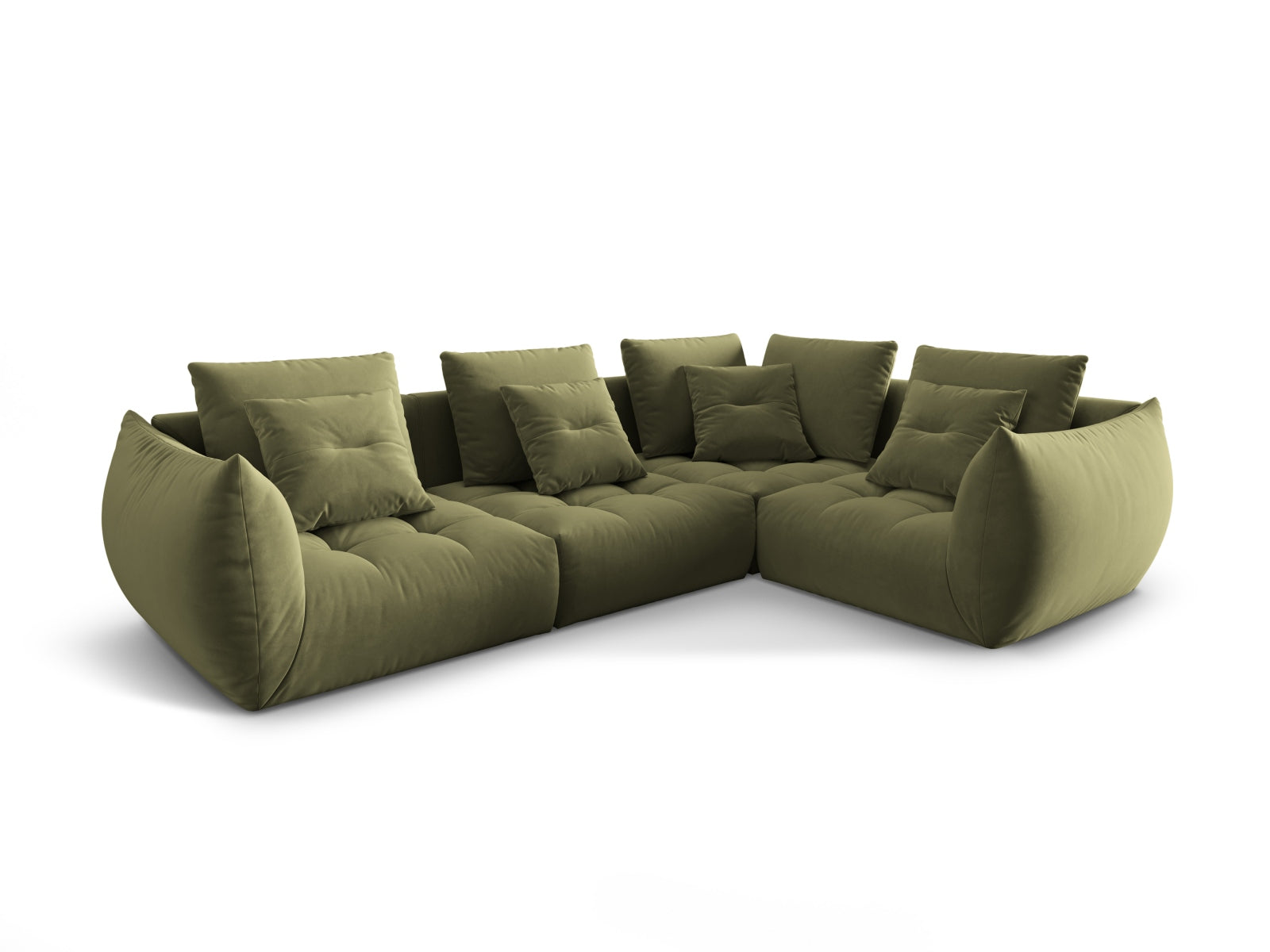 Entdecken Sie das elegante Bloom Velour Modular Ecksofa rechts von Micadoni – ein 3-Sitzer im trendigen Boho-Stil, ideal für Ihr Zuhause. Wählen Sie aus zahlreichen Farben!