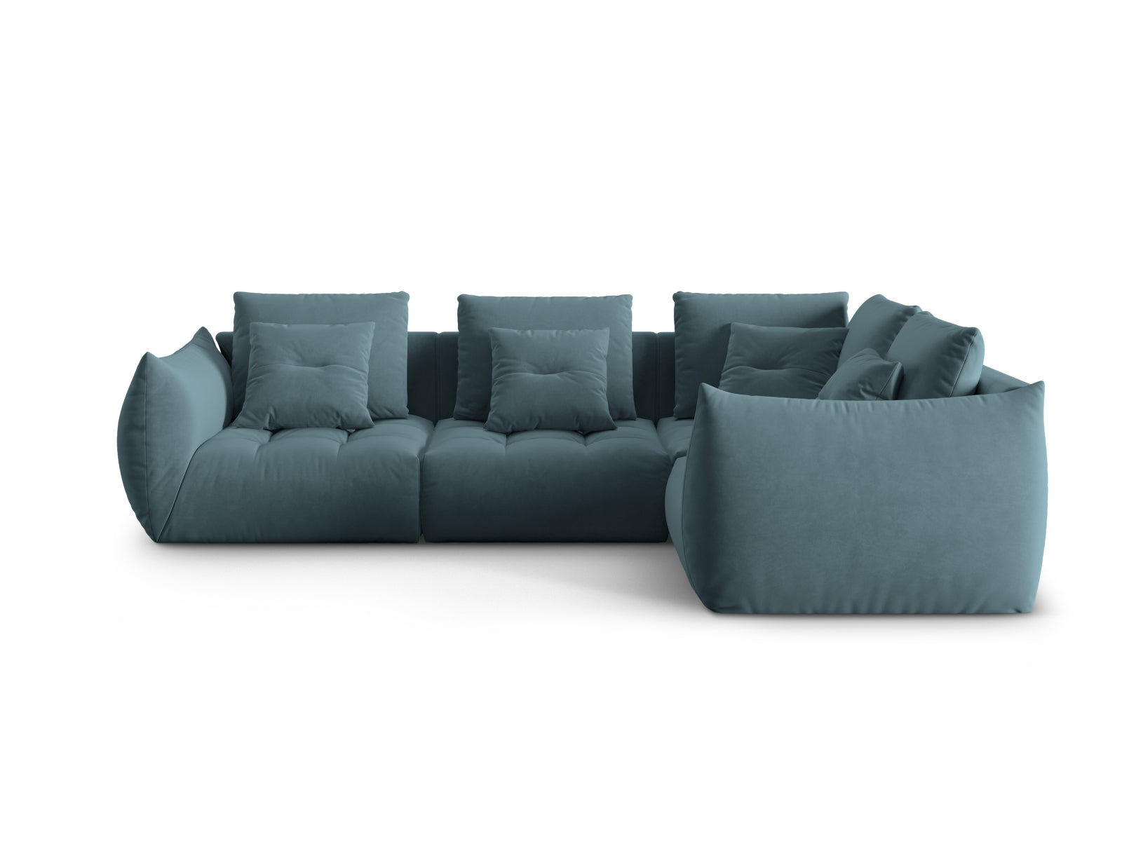 Bloom Velour Modular Ecksofa rechts 3 Sitzer in Pastel Blue präsentiert im Onlineshop von KAQTU Design AG. Ecksofa rechts ist von Micadoni