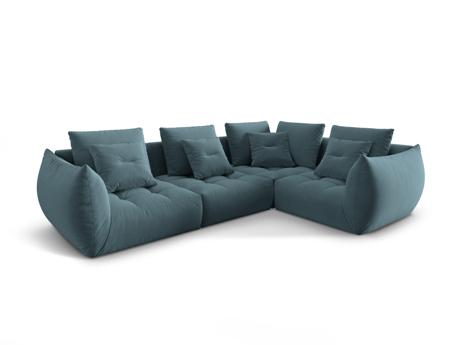 Entdecken Sie das elegante Bloom Velour Modular Ecksofa rechts von Micadoni – ein 3-Sitzer im trendigen Boho-Stil, ideal für Ihr Zuhause. Wählen Sie aus zahlreichen Farben!