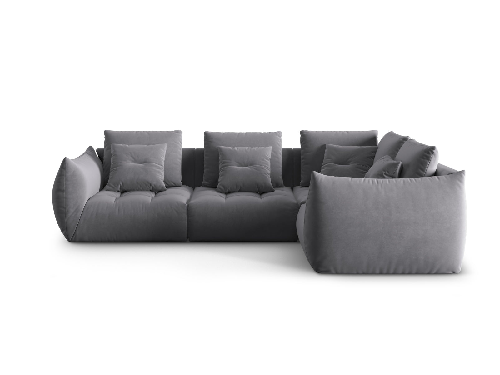 Bloom Velour Modular Ecksofa rechts 3 Sitzer in Dark Grey präsentiert im Onlineshop von KAQTU Design AG. Ecksofa rechts ist von Micadoni