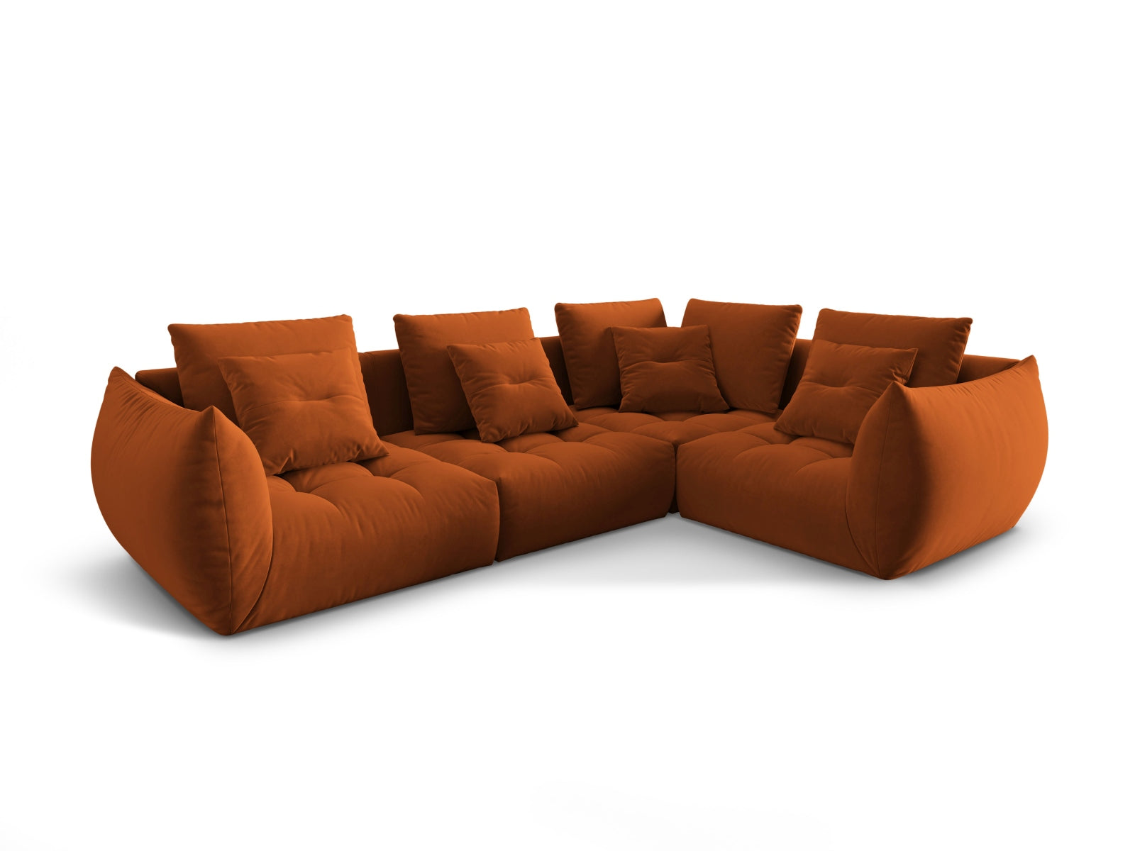 Entdecken Sie das elegante Bloom Velour Modular Ecksofa rechts von Micadoni – ein 3-Sitzer im trendigen Boho-Stil, ideal für Ihr Zuhause. Wählen Sie aus zahlreichen Farben!