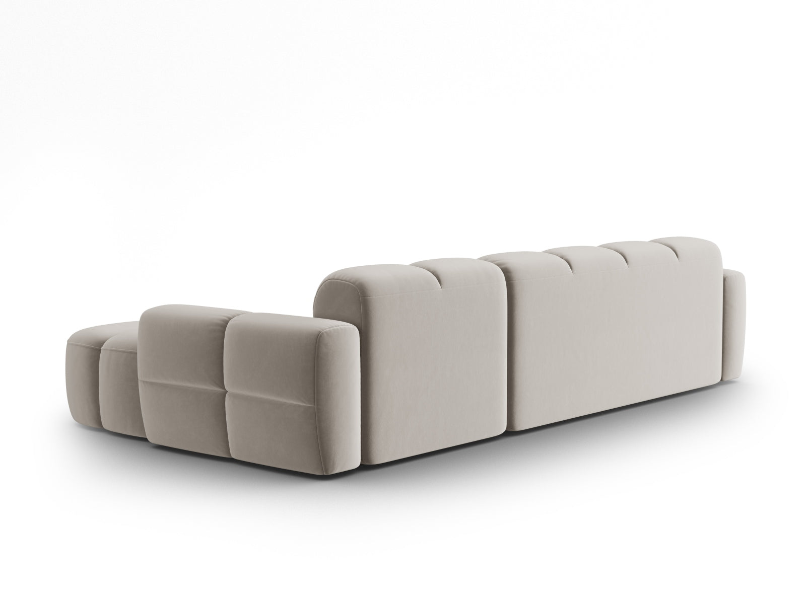 Lisa Velour Ecksofa rechts 4 Sitzer in Light Beige präsentiert im Onlineshop von KAQTU Design AG. Ecksofa rechts ist von Micadoni