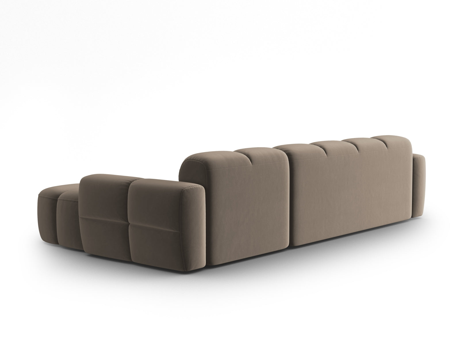 Lisa Velour Ecksofa rechts 4 Sitzer in Light Brown präsentiert im Onlineshop von KAQTU Design AG. Ecksofa rechts ist von Micadoni