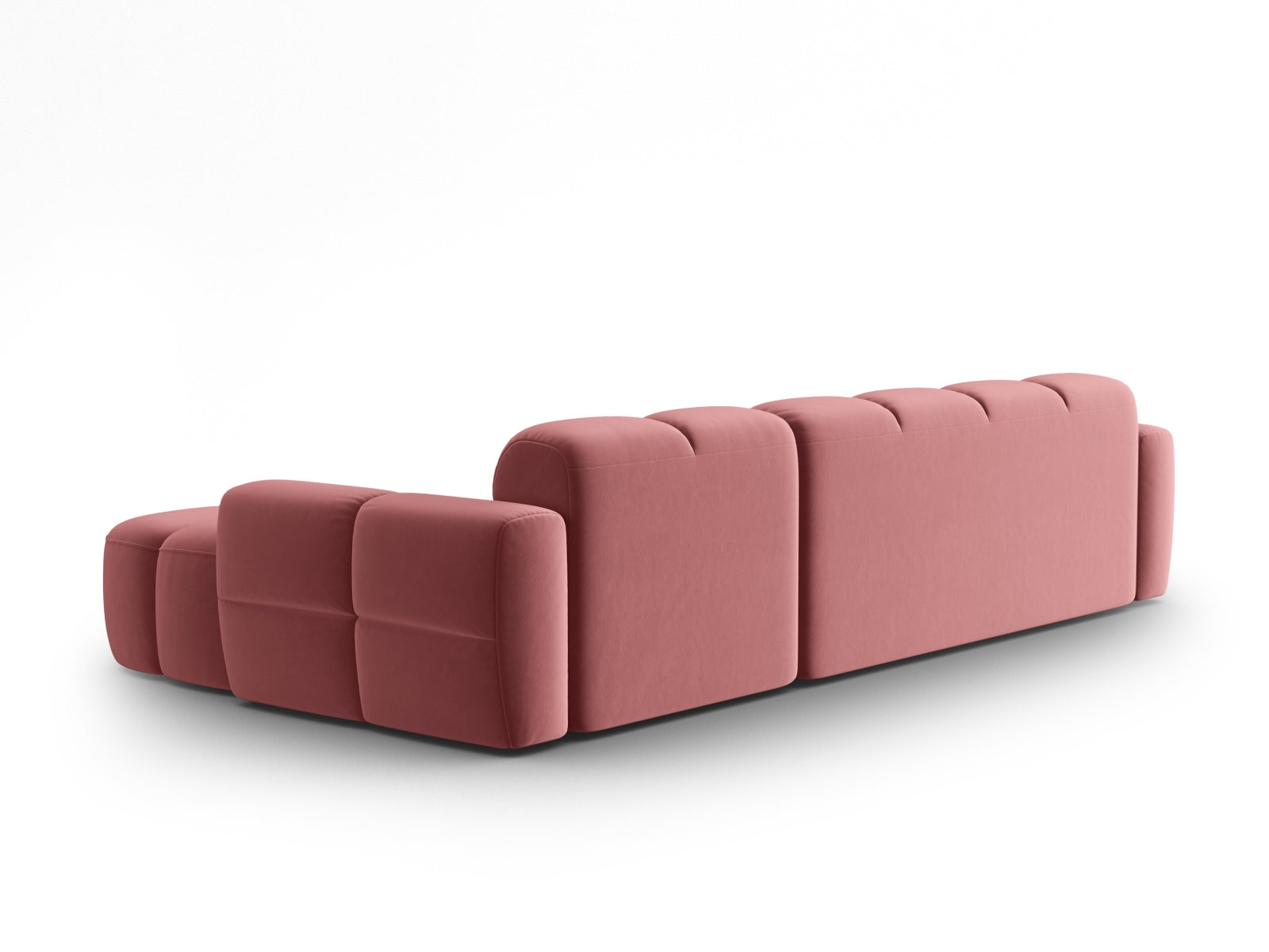 Lisa Velour Ecksofa rechts 4 Sitzer in Flamingo präsentiert im Onlineshop von KAQTU Design AG. Ecksofa rechts ist von Micadoni