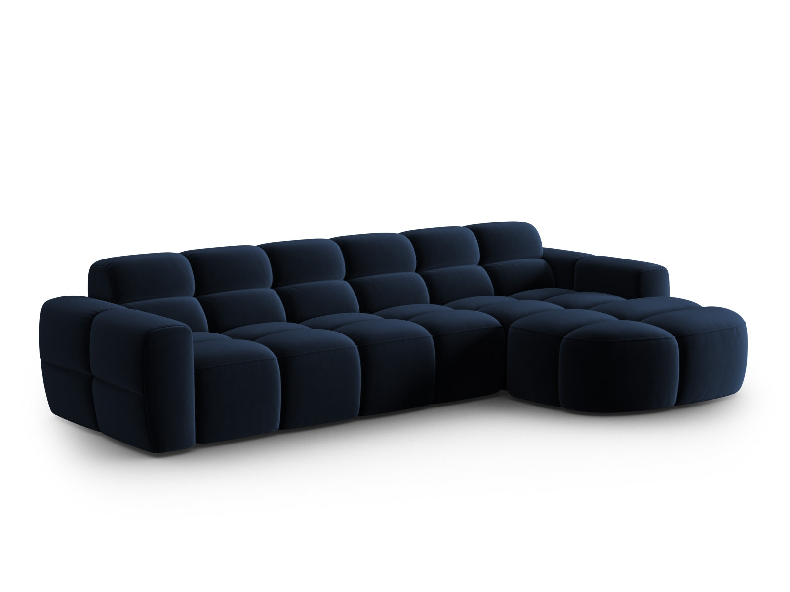 Lisa Velour Ecksofa rechts 4 Sitzer in Royal Blue präsentiert im Onlineshop von KAQTU Design AG. Ecksofa rechts ist von Micadoni