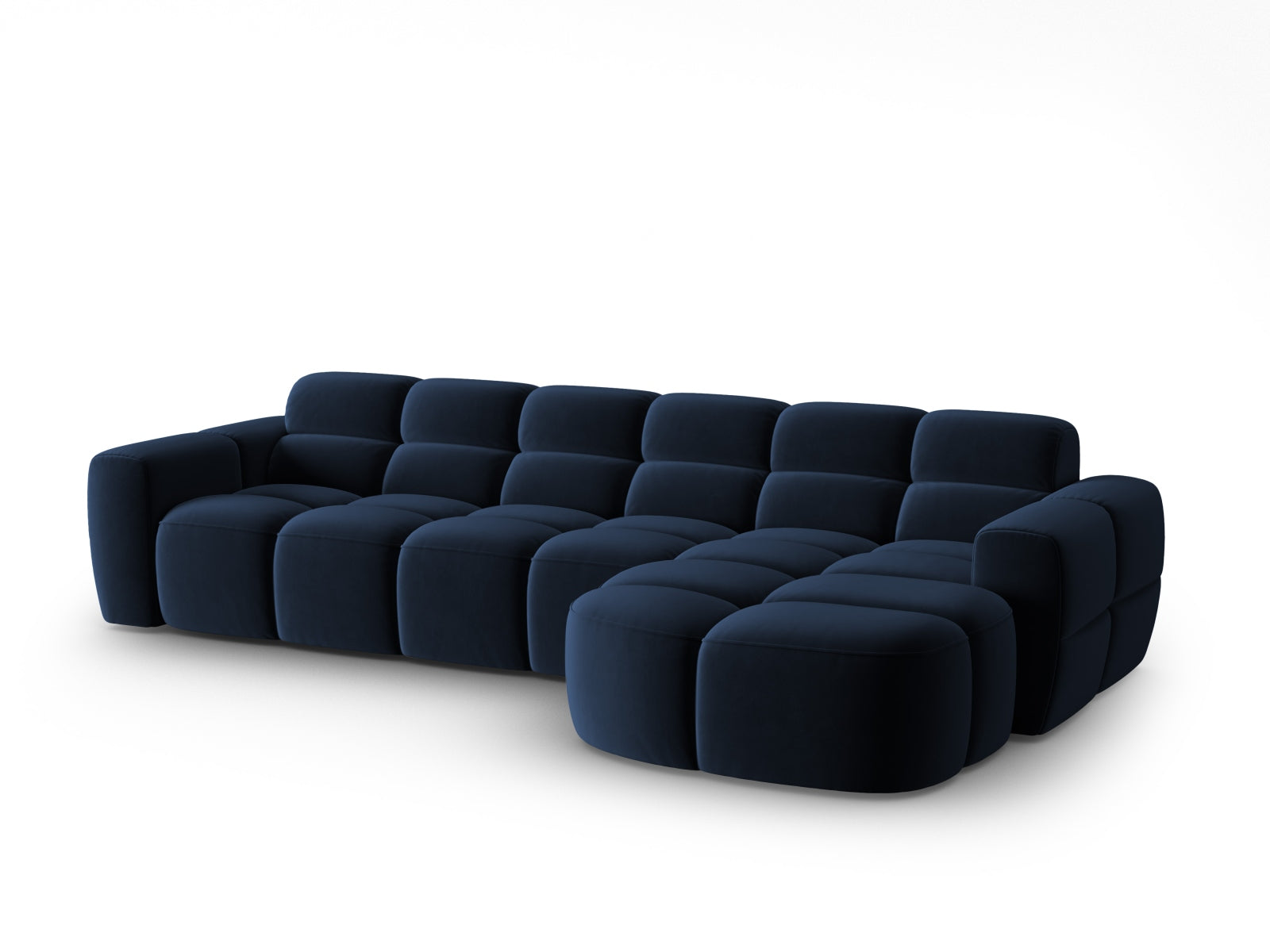 Lisa Velour Ecksofa rechts 4 Sitzer in Royal Blue präsentiert im Onlineshop von KAQTU Design AG. Ecksofa rechts ist von Micadoni