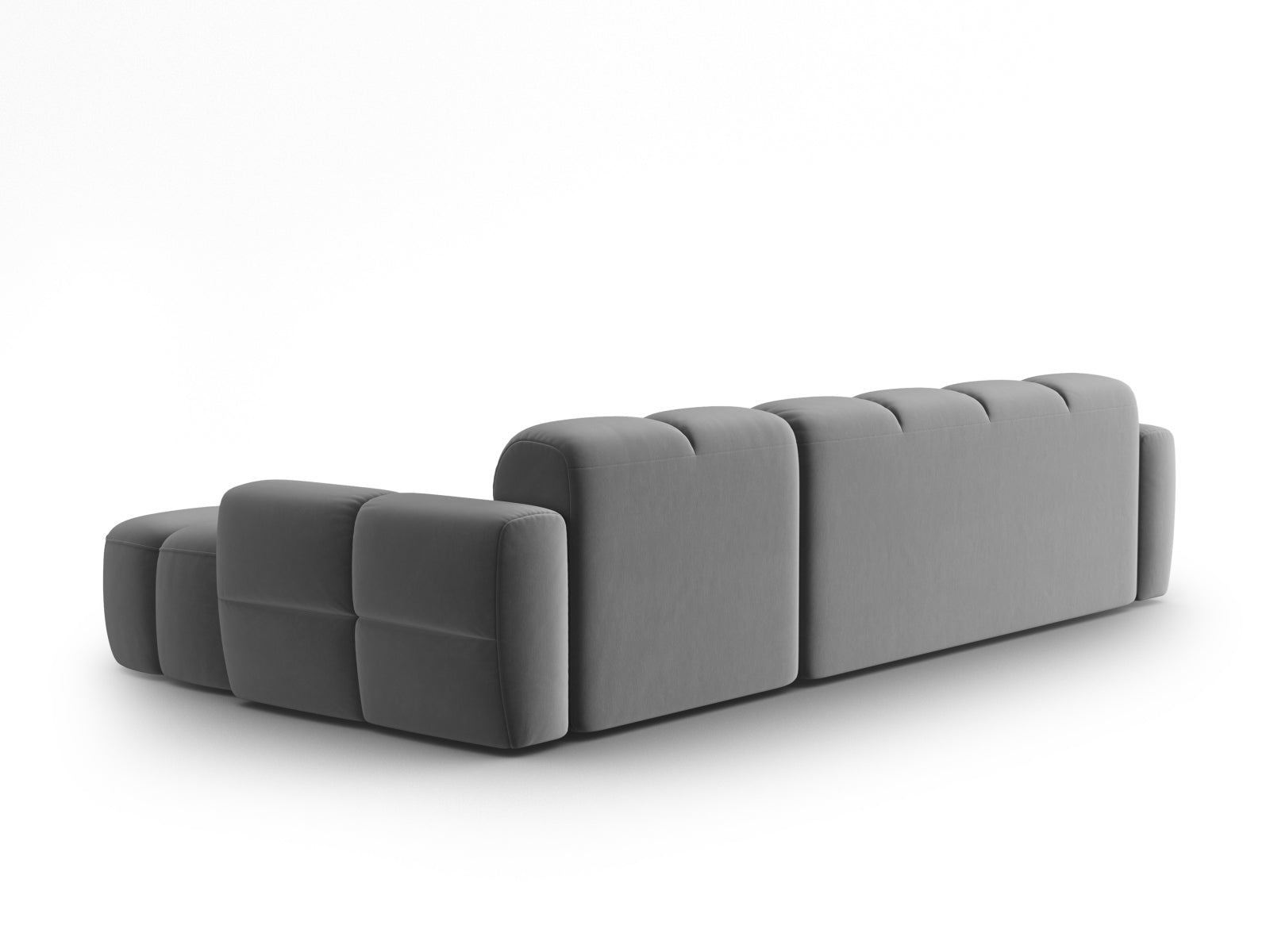Lisa Velour Ecksofa rechts 4 Sitzer in Light Grey präsentiert im Onlineshop von KAQTU Design AG. Ecksofa rechts ist von Micadoni