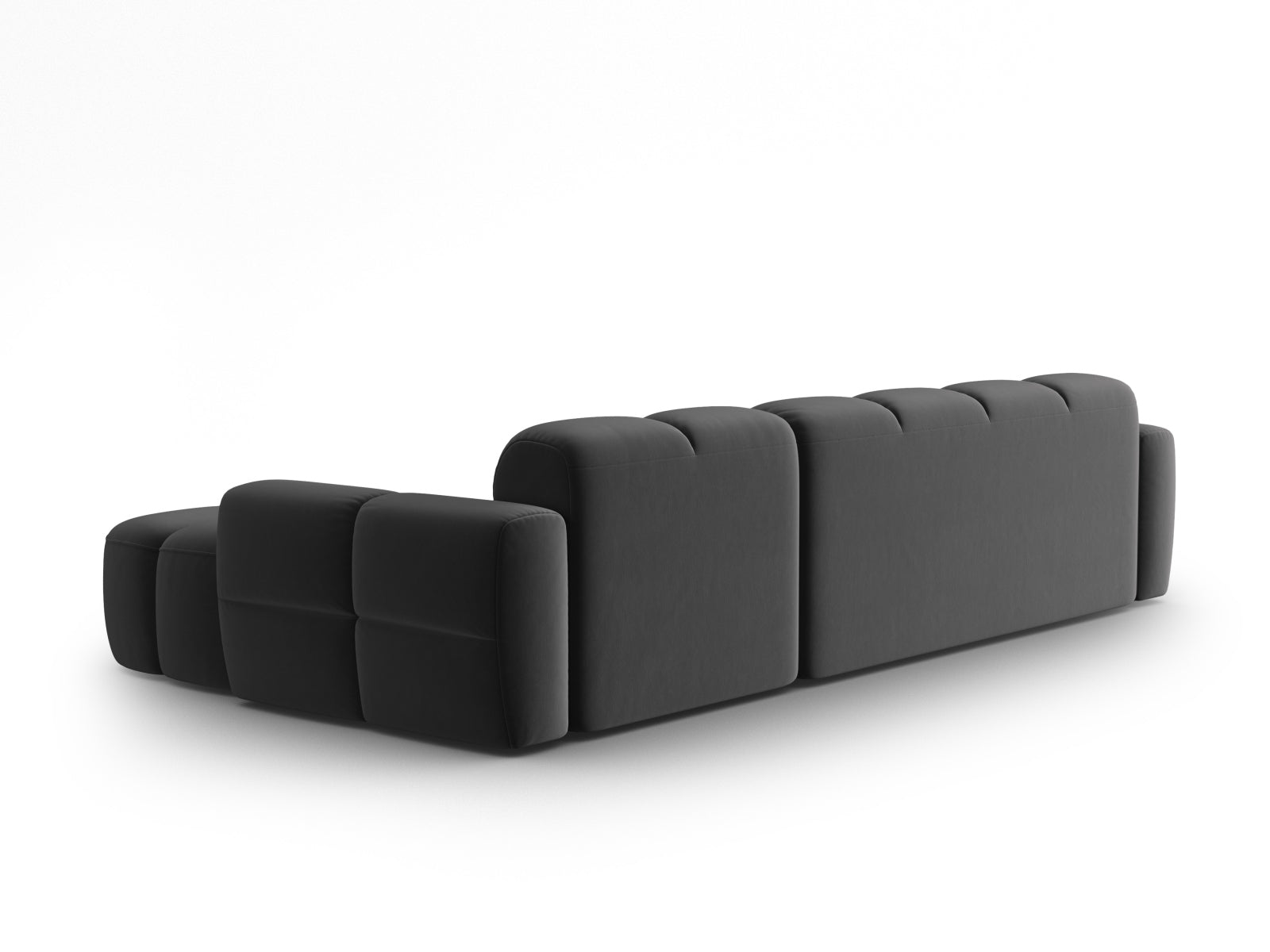 Lisa Velour Ecksofa rechts 4 Sitzer in Dark Grey präsentiert im Onlineshop von KAQTU Design AG. Ecksofa rechts ist von Micadoni