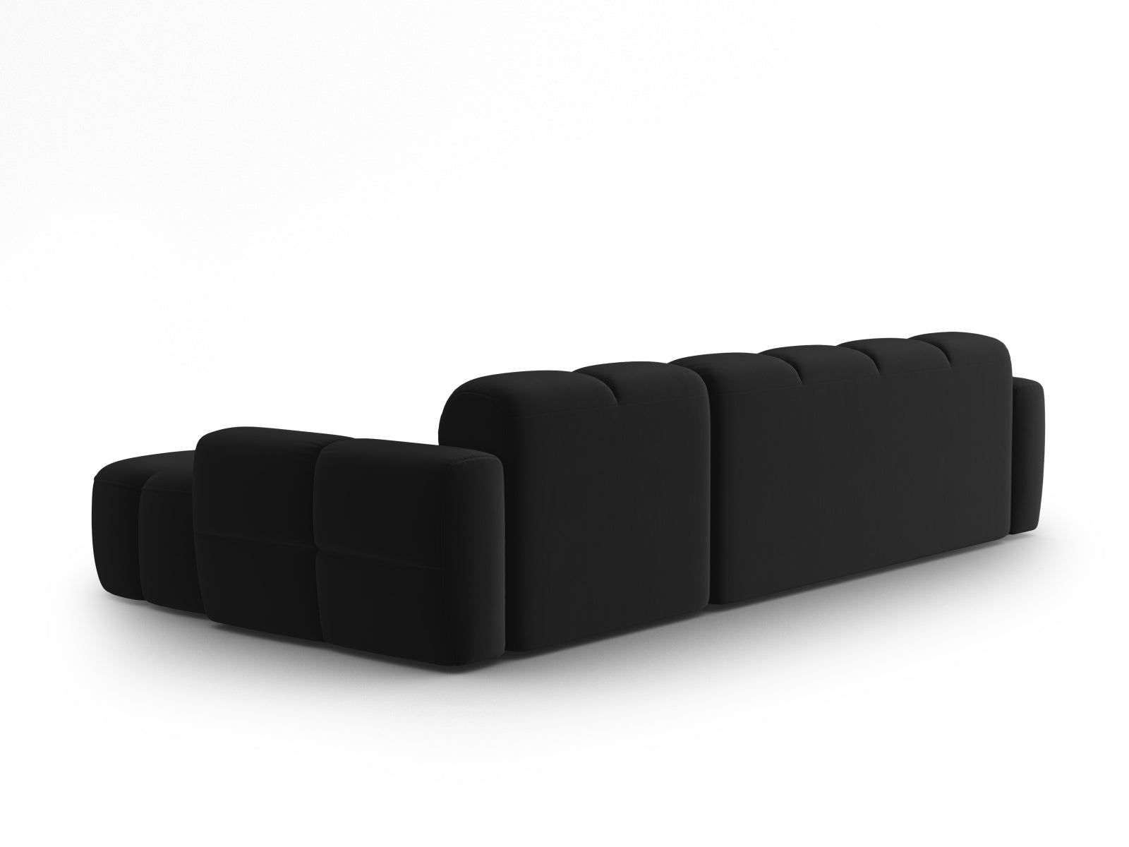 Lisa Velour Ecksofa rechts 4 Sitzer in Black präsentiert im Onlineshop von KAQTU Design AG. Ecksofa rechts ist von Micadoni