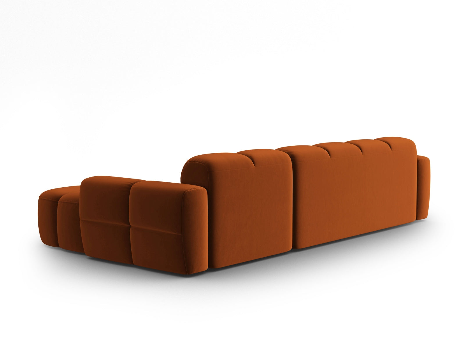 Lisa Velour Ecksofa rechts 4 Sitzer in Terracotta präsentiert im Onlineshop von KAQTU Design AG. Ecksofa rechts ist von Micadoni