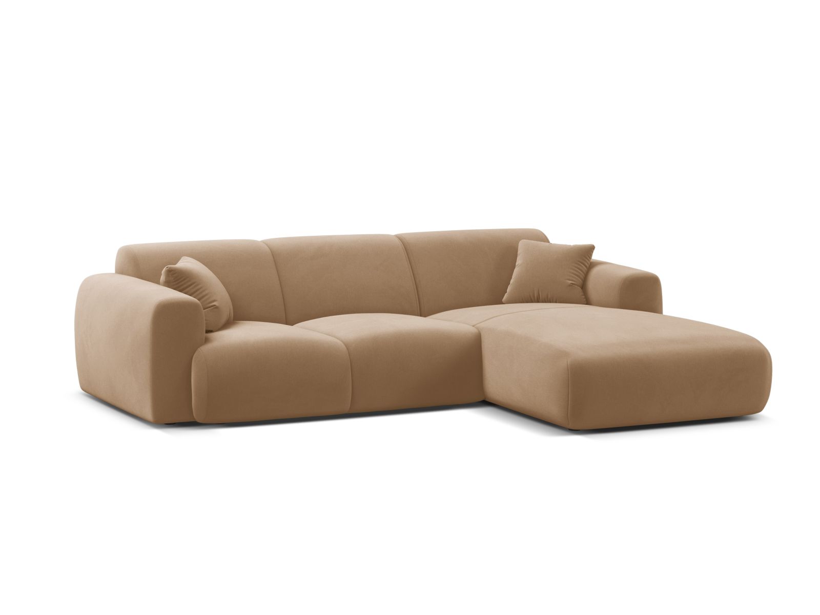 Molino Velour Ecksofa rechts 4 Sitzer in Sand-Casino präsentiert im Onlineshop von KAQTU Design AG. Ecksofa rechts ist von Micadoni