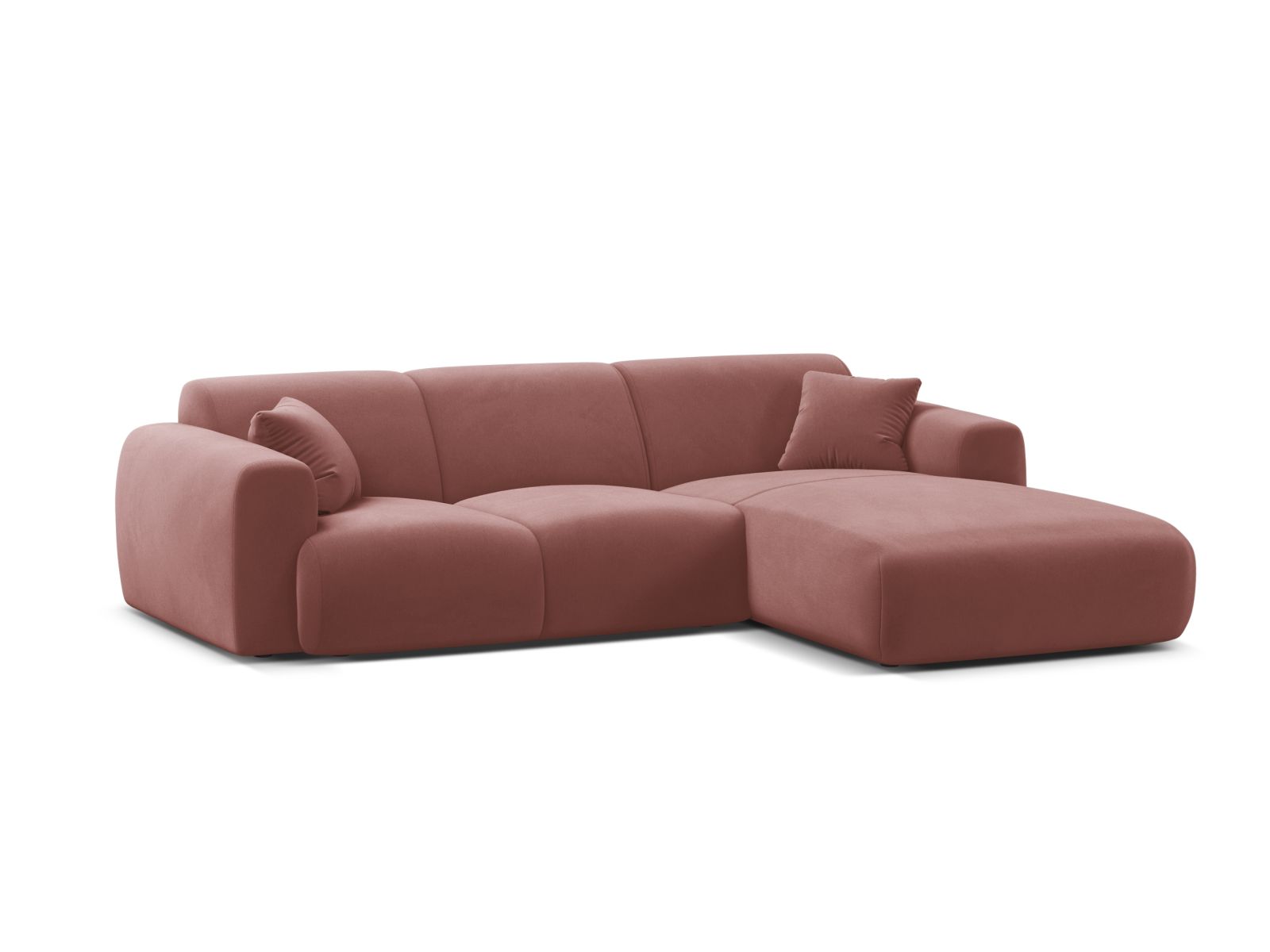 Molino Velour Ecksofa rechts 4 Sitzer in Flamingo-Casino präsentiert im Onlineshop von KAQTU Design AG. Ecksofa rechts ist von Micadoni