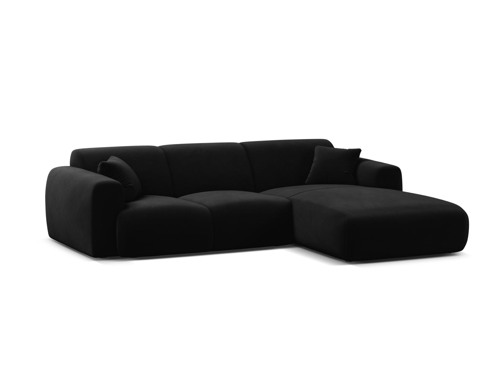 Molino Velour Ecksofa rechts 4 Sitzer in Black-Casino präsentiert im Onlineshop von KAQTU Design AG. Ecksofa rechts ist von Micadoni