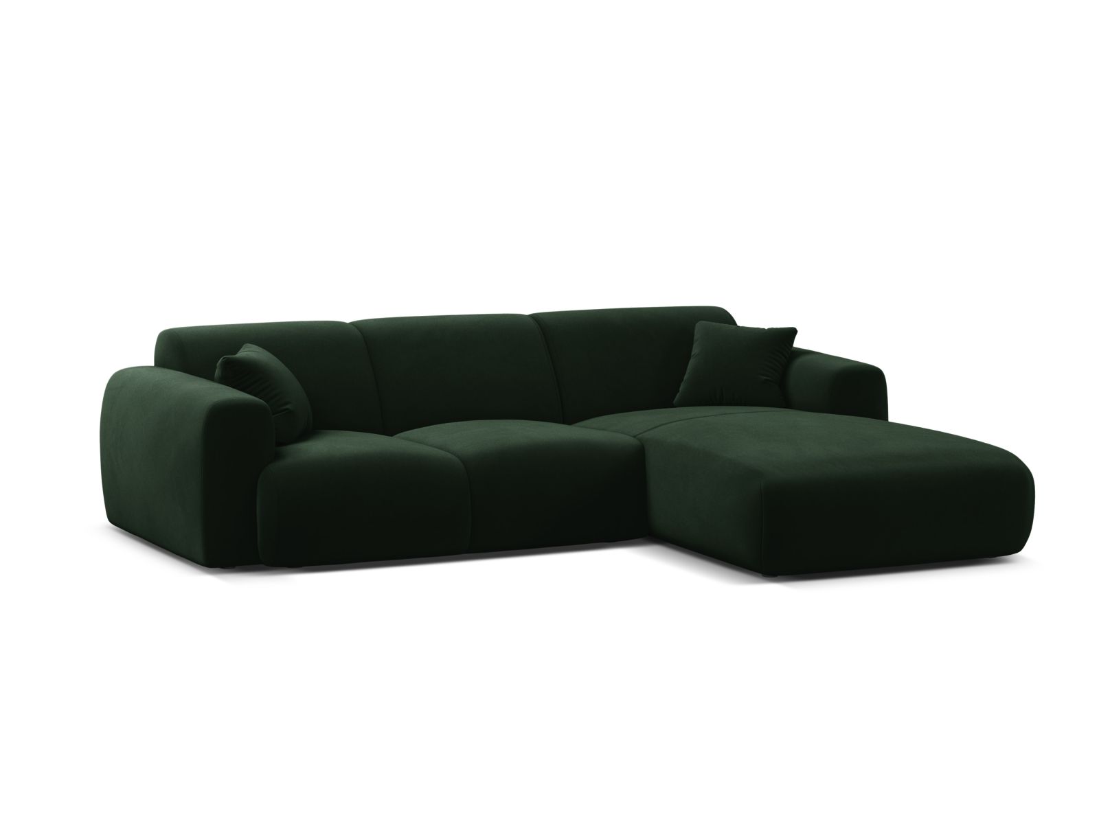 Molino Velour Ecksofa rechts 4 Sitzer in Bottle Green-Casino präsentiert im Onlineshop von KAQTU Design AG. Ecksofa rechts ist von Micadoni