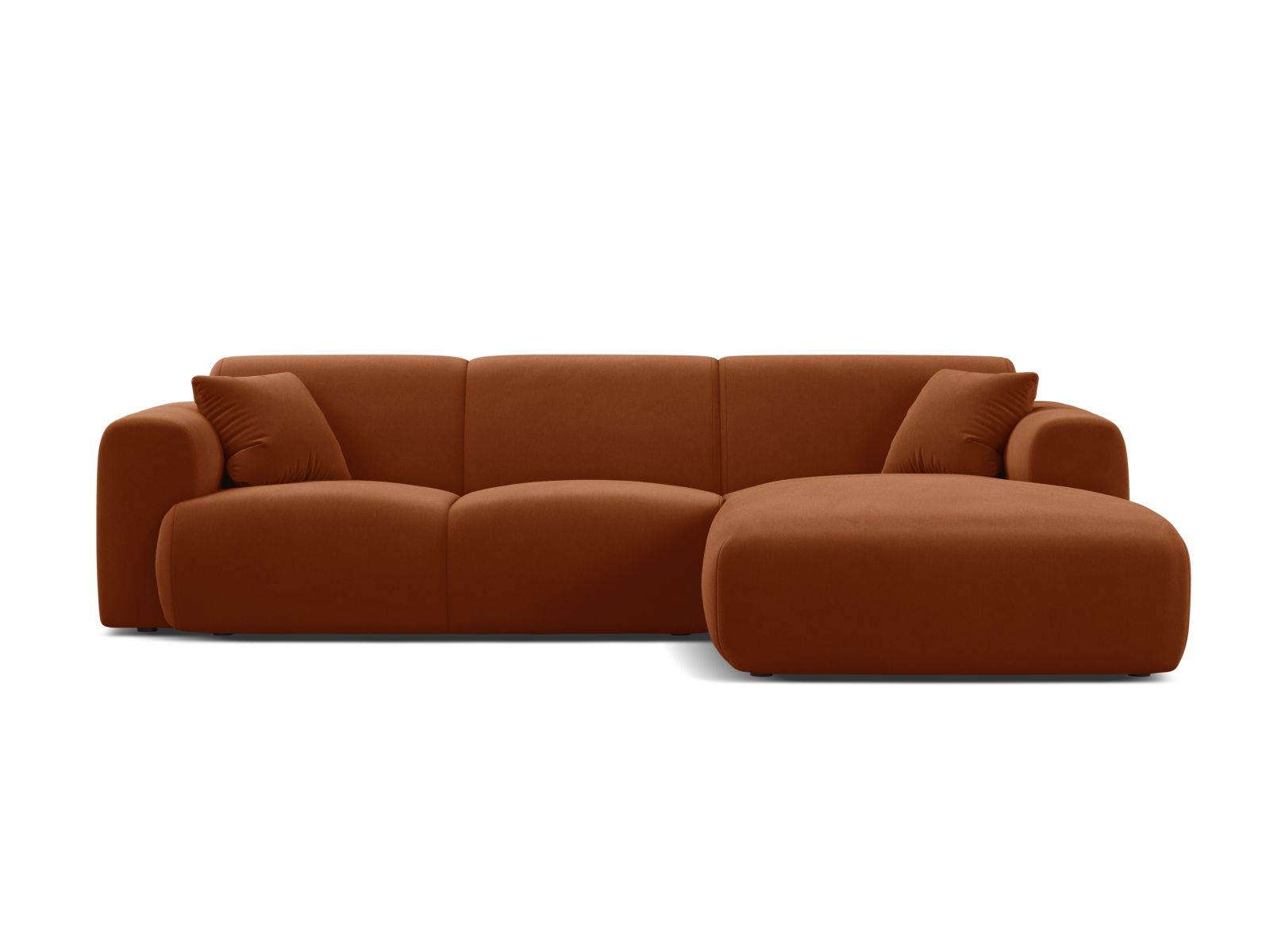 Molino Velour Ecksofa rechts 4 Sitzer in Terracotta-Casino präsentiert im Onlineshop von KAQTU Design AG. Ecksofa rechts ist von Micadoni