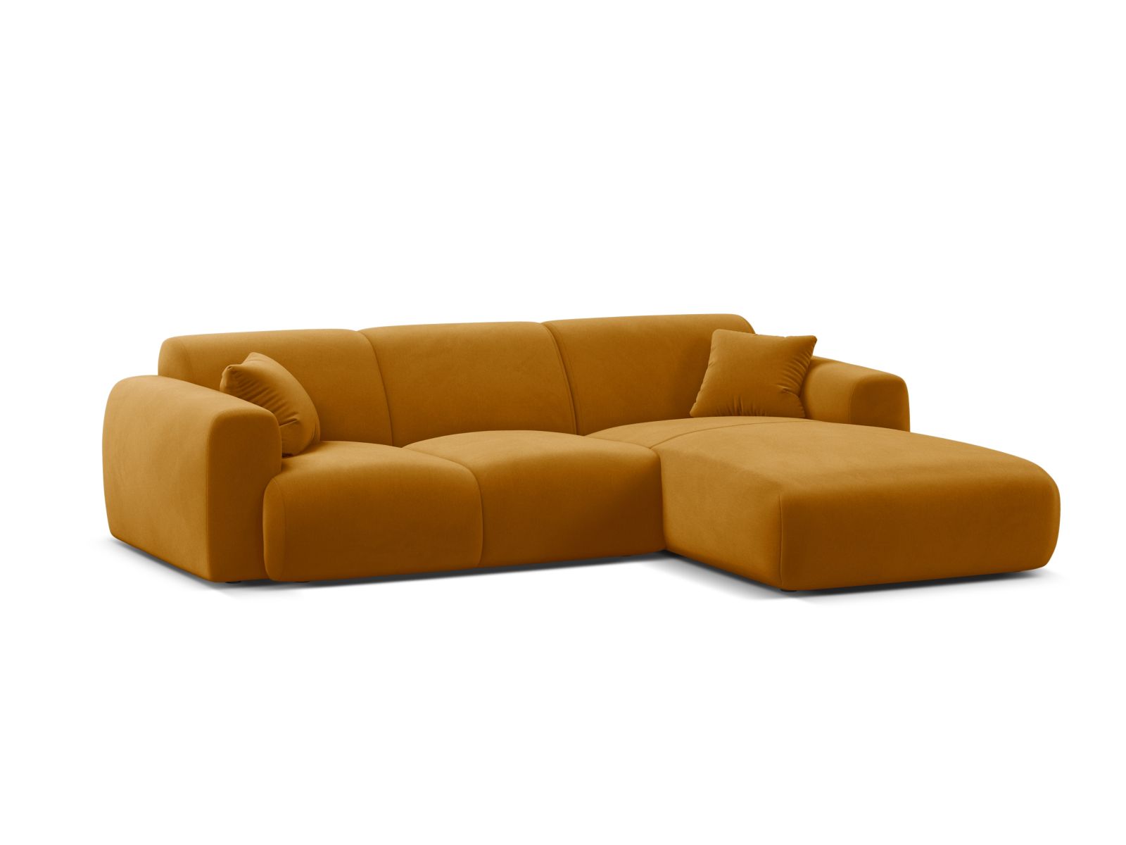 Molino Velour Ecksofa rechts 4 Sitzer in Yellow-Casino präsentiert im Onlineshop von KAQTU Design AG. Ecksofa rechts ist von Micadoni