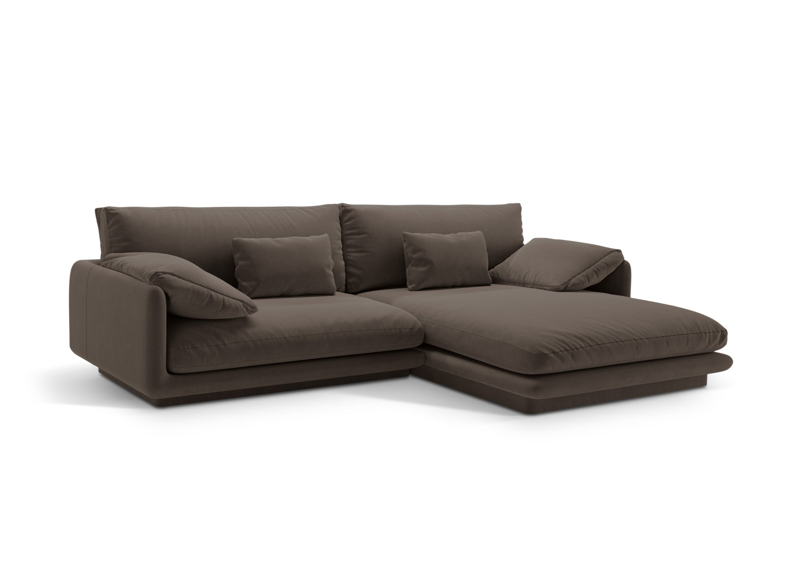 Torino Velour Ecksofa rechts 4 Sitzer in Ebony präsentiert im Onlineshop von KAQTU Design AG. Ecksofa rechts ist von Micadoni
