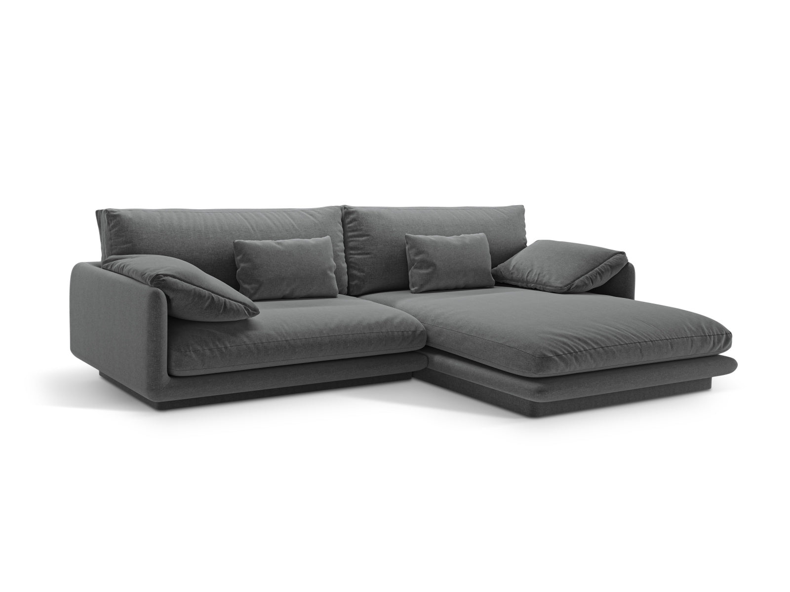 Torino Ecksofa rechts 4 Sitzer in Dark Grey präsentiert im Onlineshop von KAQTU Design AG. Ecksofa rechts ist von Micadoni