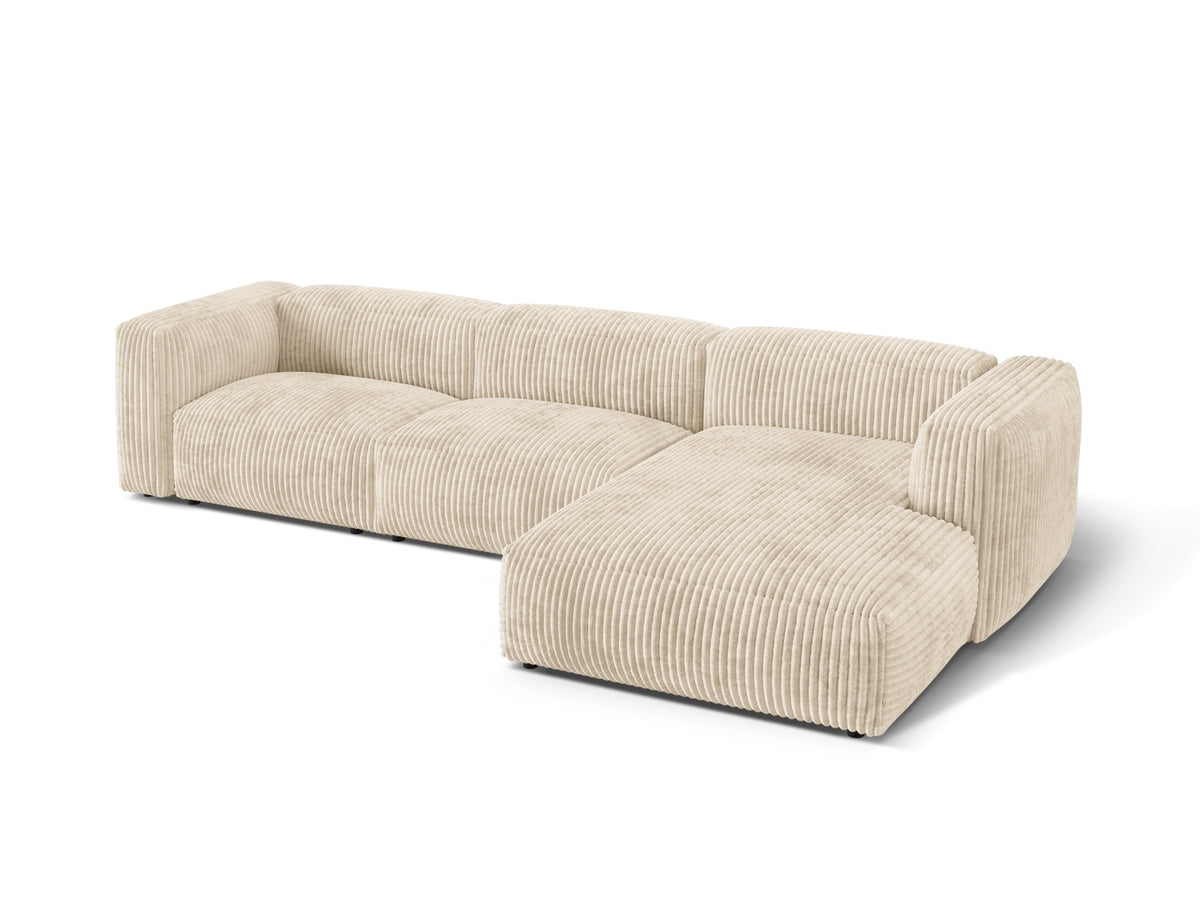 Martina Modulares Ecksofa rechts 3 Sitzer in Light Beige-Tilia präsentiert im Onlineshop von KAQTU Design AG. L-Sofa rechts ist von Micadoni