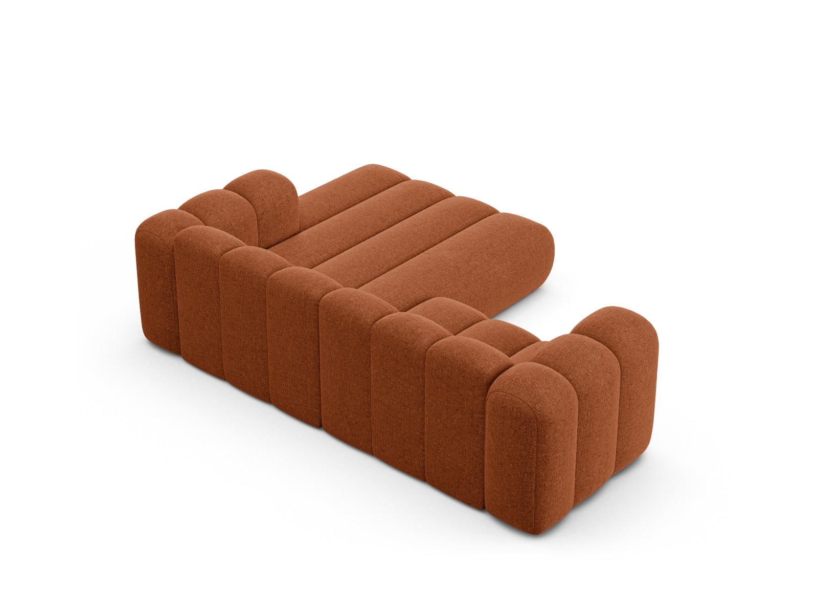 Elegantes Lupine Modular Ecksofa rechts 3 Sitzer in Brick-Eden, ideal für entspannte Stunden und modernes Wohndesign.