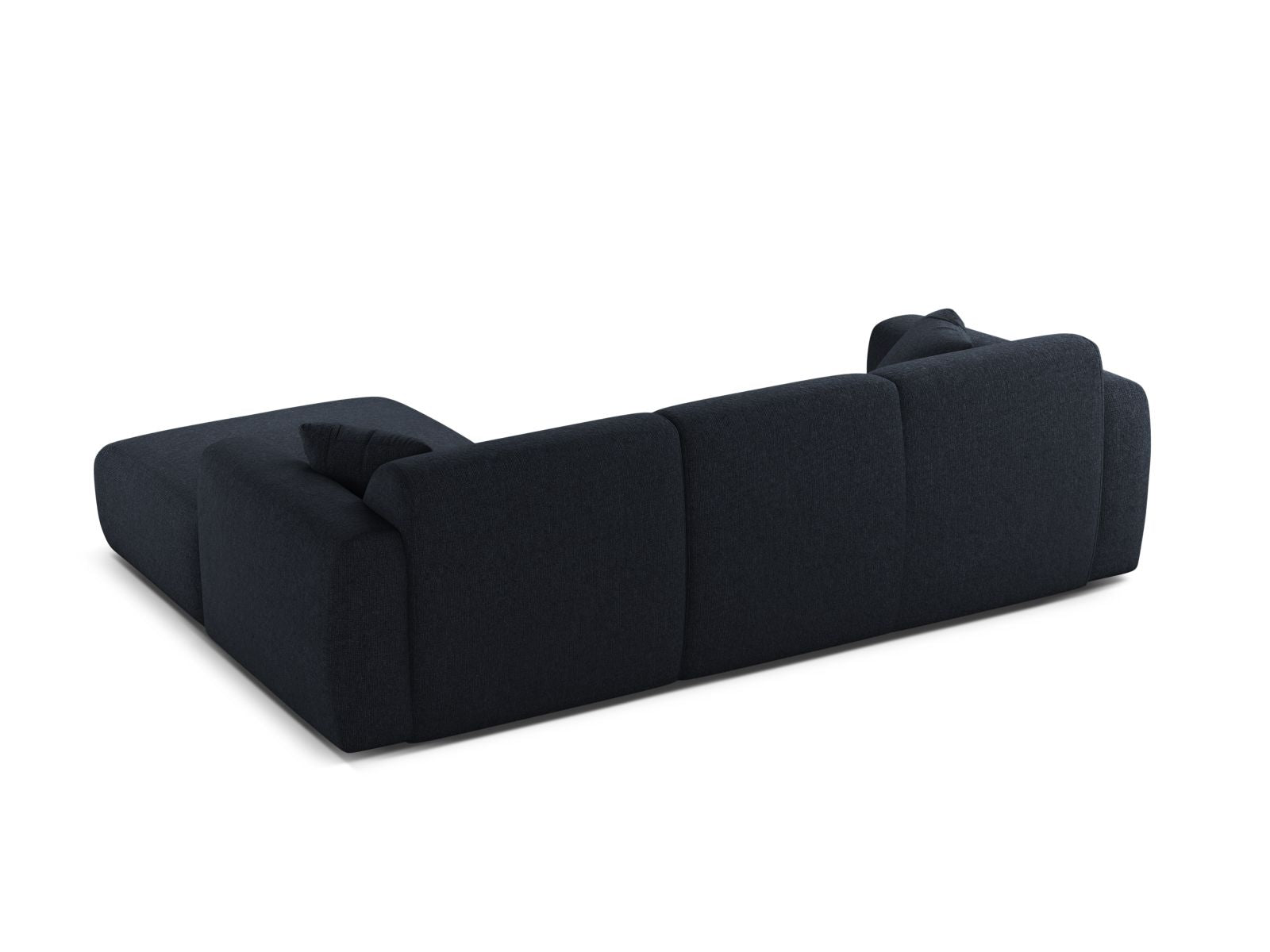 Elegantes 4-Sitzer Ecksofa rechts Molino in edlem Navy Blue, ideal für stilvolle Wohnräume und entspannte Abende von Micadoni.