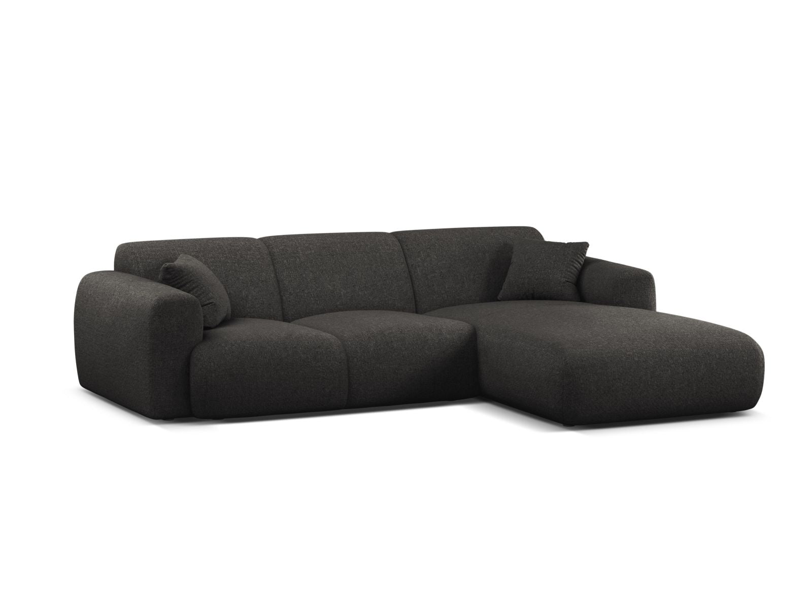 Stylisches 4-Sitzer Ecksofa rechts Molino in elegantem Anthrazit, ideal für moderne Wohnräume und gemütliche Abende.