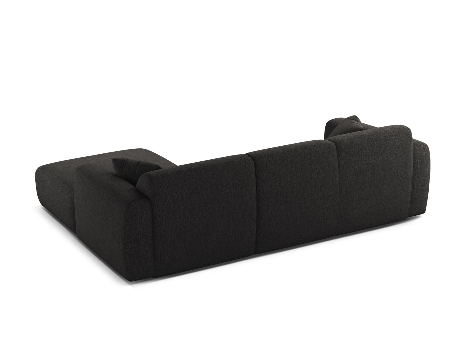 Elegantes 4-Sitzer Ecksofa rechts Molino in klassischem Anthrazit, ideal für gemütliche Abende und stilvolle Einrichtung.