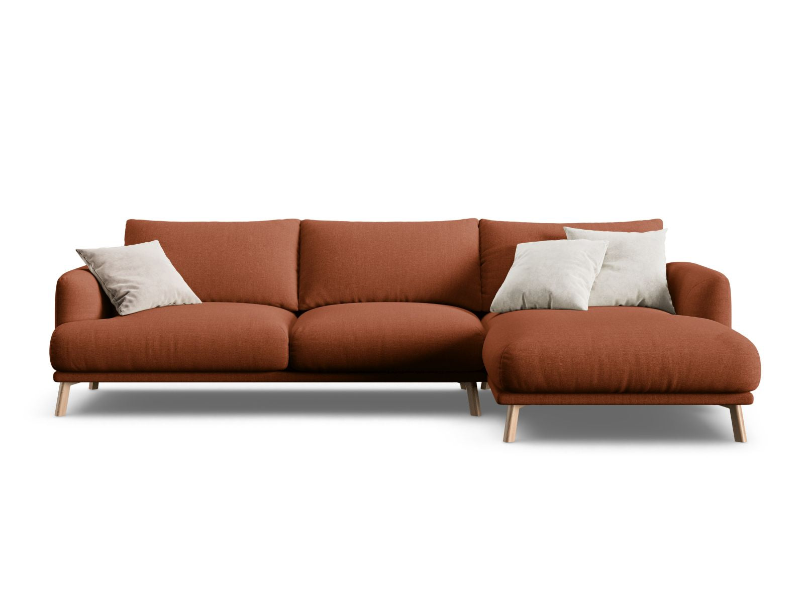 Elegantes 4-Sitzer Ecksofa rechts Naomi im trendigen Brick-Liberty Look, ideal für gemütliche und moderne Wohnräume.