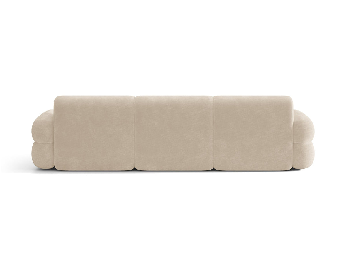 Neo Linkes Ecksofa von Micadoni in dunklem Olivgrün, L-Form mit hoher Rückenlehne, strukturiertem Baloo-Stoff und schwarzen Kunststoffbeinen.