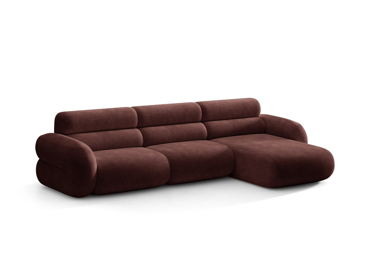 Neo Linkes Ecksofa von Micadoni in dunklem Olivgrün, L-Form mit hoher Rückenlehne, strukturiertem Baloo-Stoff und schwarzen Kunststoffbeinen.