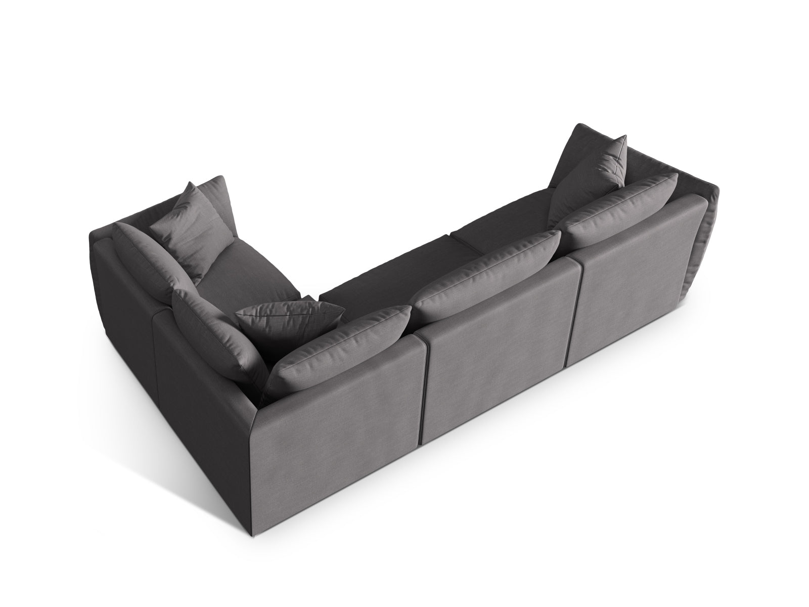 Elegantes Chris Ecksofa rechts, 4-Sitzer in sanften Sandtönen, ideal für stilvolle Wohnräume. Hochwertige Verarbeitung von Micadoni.