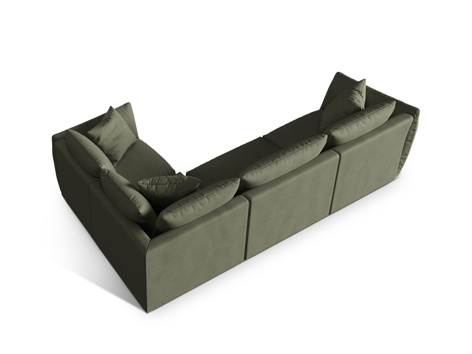 Elegantes Chris Ecksofa rechts in zartem Blau, ideal für 4 Personen, kombiniert Komfort mit modernem Design und bereichert Ihr Zuhause.