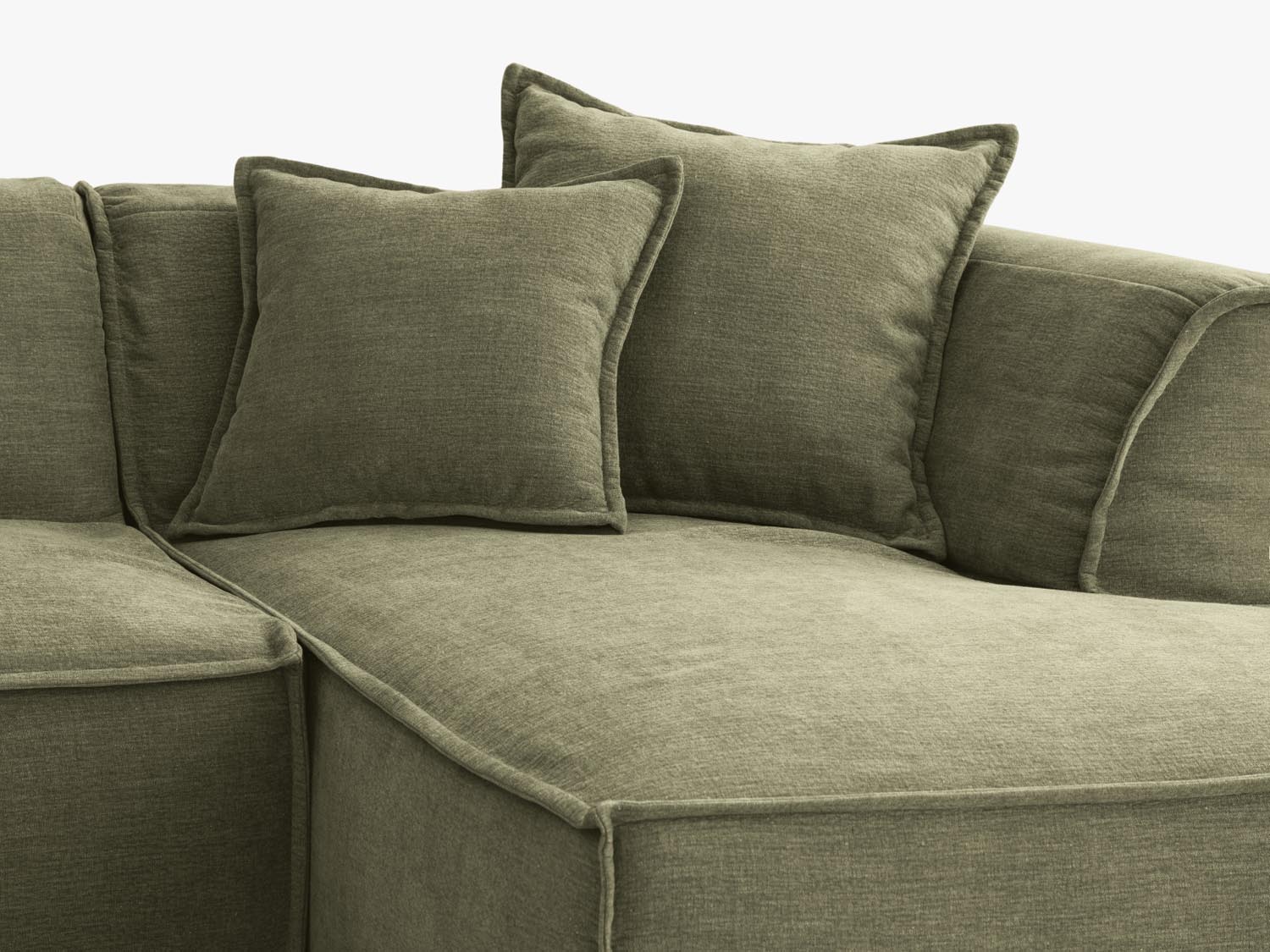Milton Ecksofa rechts 4 Sitzer in Light Green präsentiert im Onlineshop von KAQTU Design AG. Ecksofa rechts ist von Micadoni