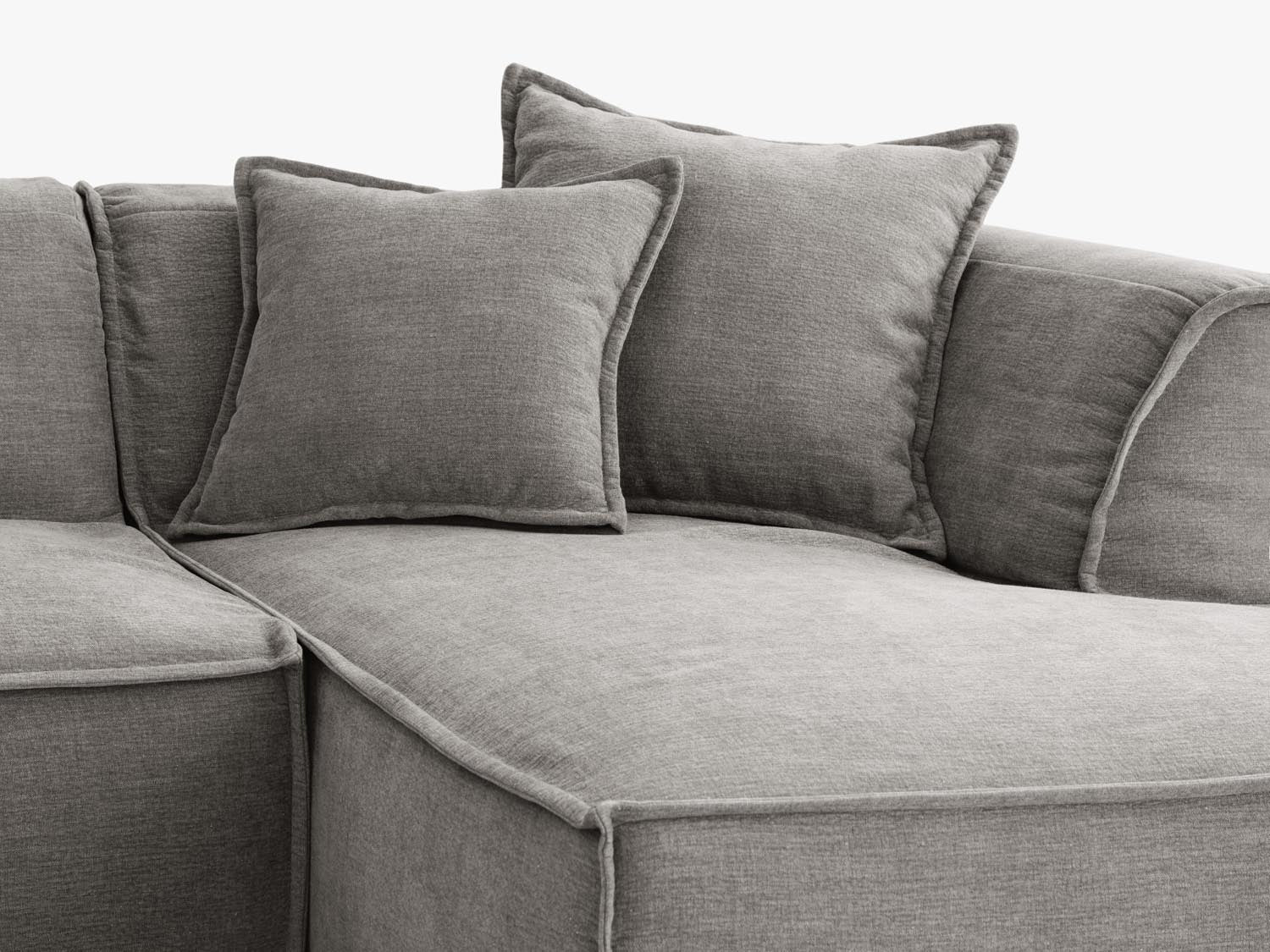Milton Ecksofa rechts 4 Sitzer in Warm grey präsentiert im Onlineshop von KAQTU Design AG. Ecksofa rechts ist von Micadoni