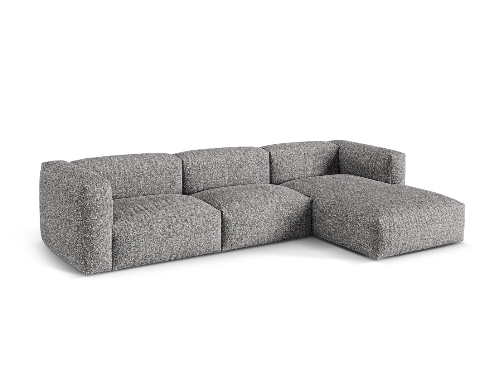 Elegantes 3-Sitzer Ecksofa rechts Martina in Graphit, ideal für stilvolle Wohnräume, präsentiert von Micadoni.