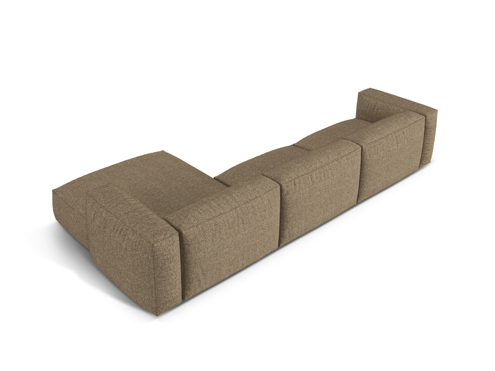 Stylisches 3-Sitzer Ecksofa rechts Martina in warmem Cappuccino, perfekt für entspannte Stunden und zeitgemäße Einrichtung.