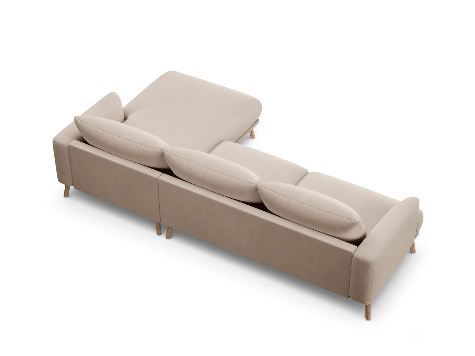 Elegantes 4-Sitzer Ecksofa Naomi von Micadoni in stilvollem Beige, perfekt für entspannte Abende und stilvolle Einrichtung.