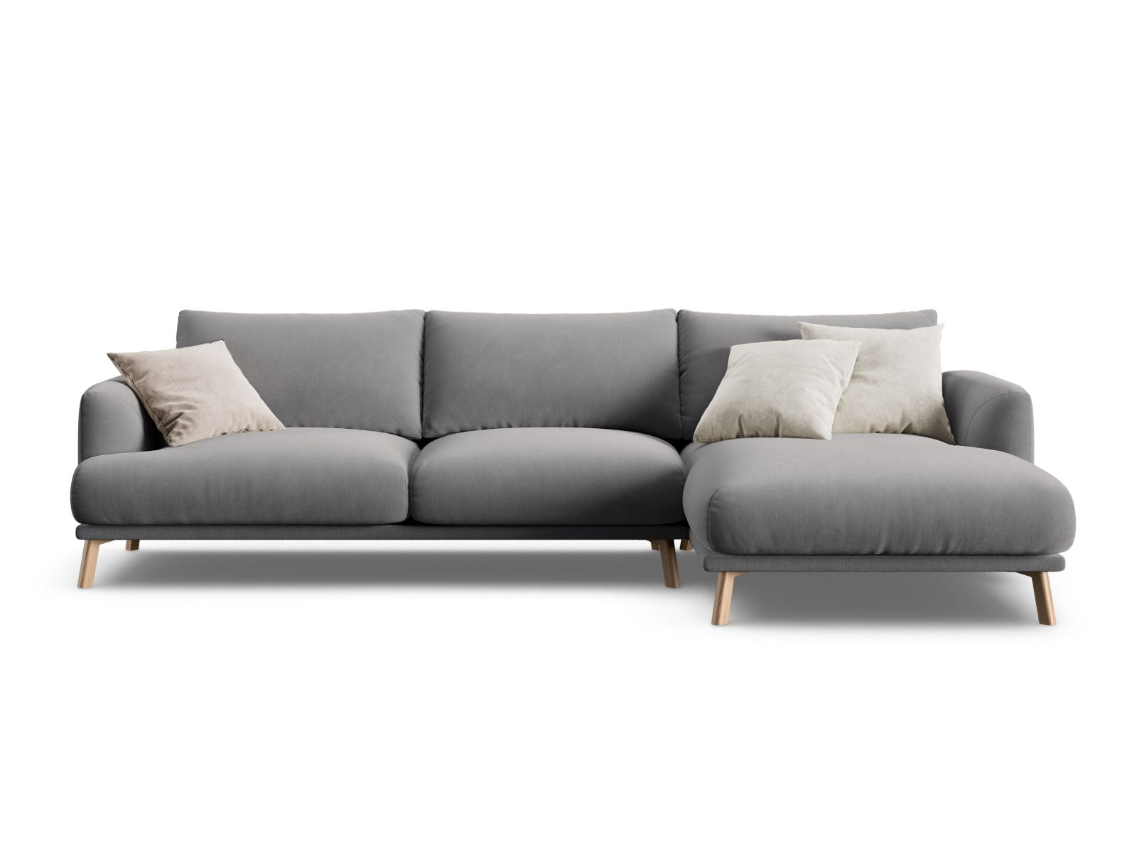 Elegantes 4-Sitzer Ecksofa rechts Naomi von Micadoni, ideal für gemütliche Stunden und modernes Wohndesign.