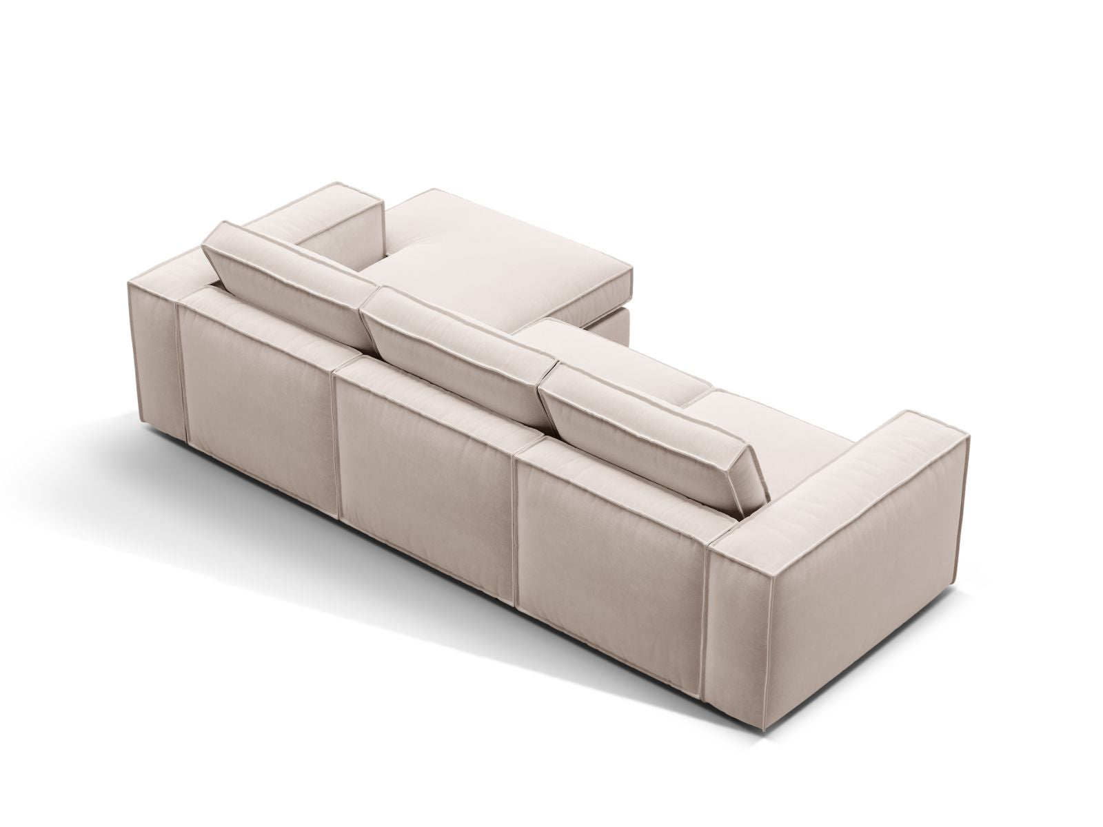 Beige 3-Sitzer Modular Ecksofa Pola von Micadoni, modernes Design mit flexibler Anordnung für gemütliche Stunden und stilvolle Akzente im Wohnzimmer.