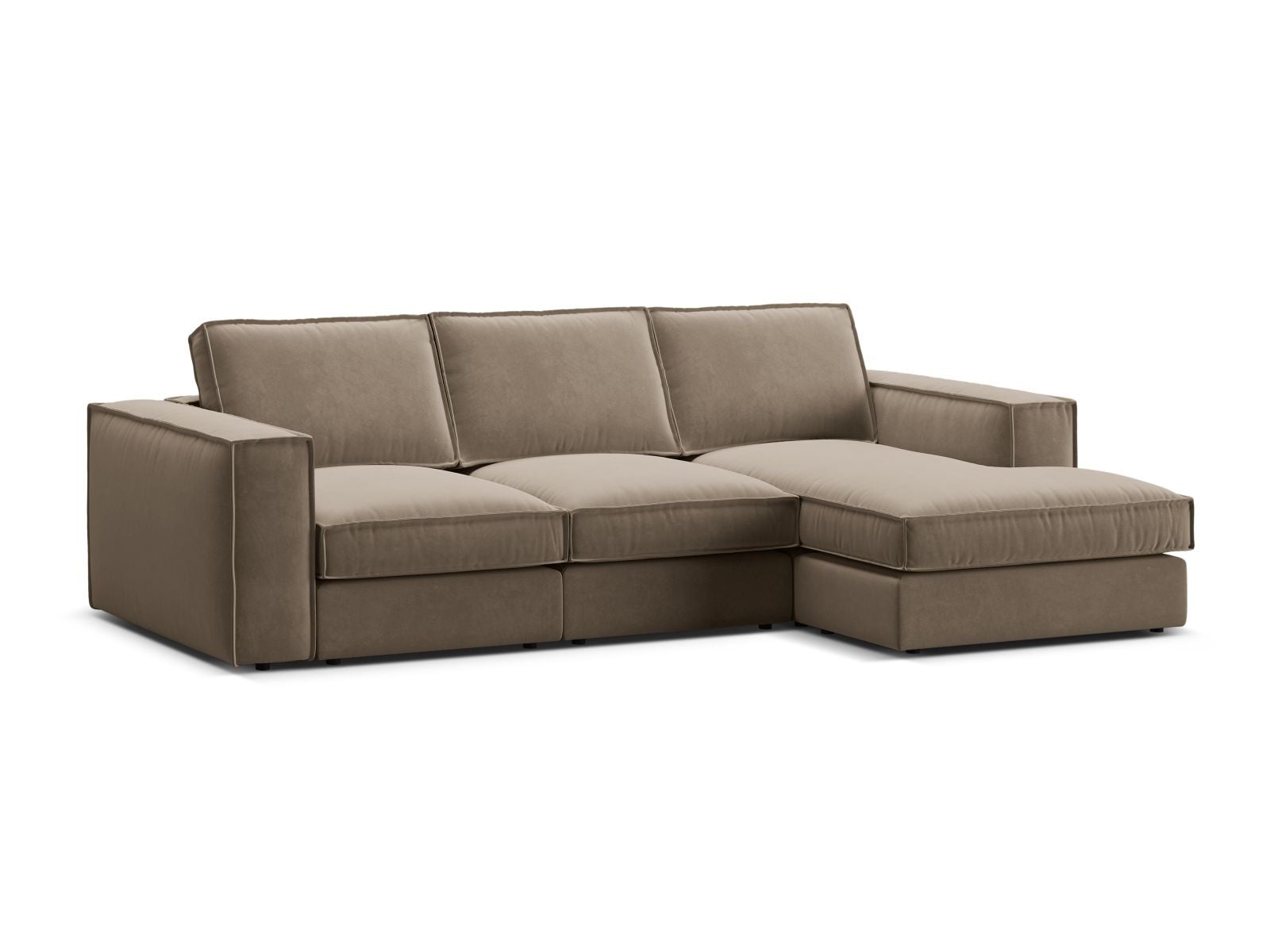 Elegantes 3-Sitzer Ecksofa Pola in modernem Design, ideal für stilvolle Wohnräume und gesellige Stunden mit Freunden.