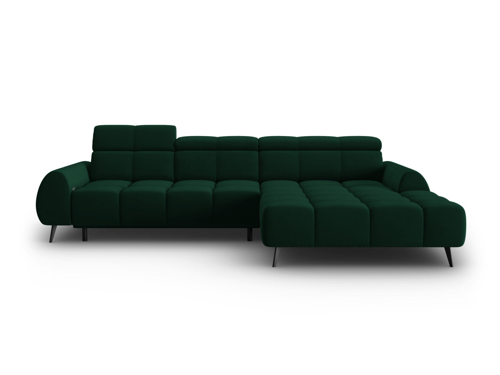 Entdecken Sie das Alyse Velour Electric Ecksofa rechts von Micadoni – ein stilvolles 5-Sitzer Sofa, das Komfort und Eleganz perfekt kombiniert.